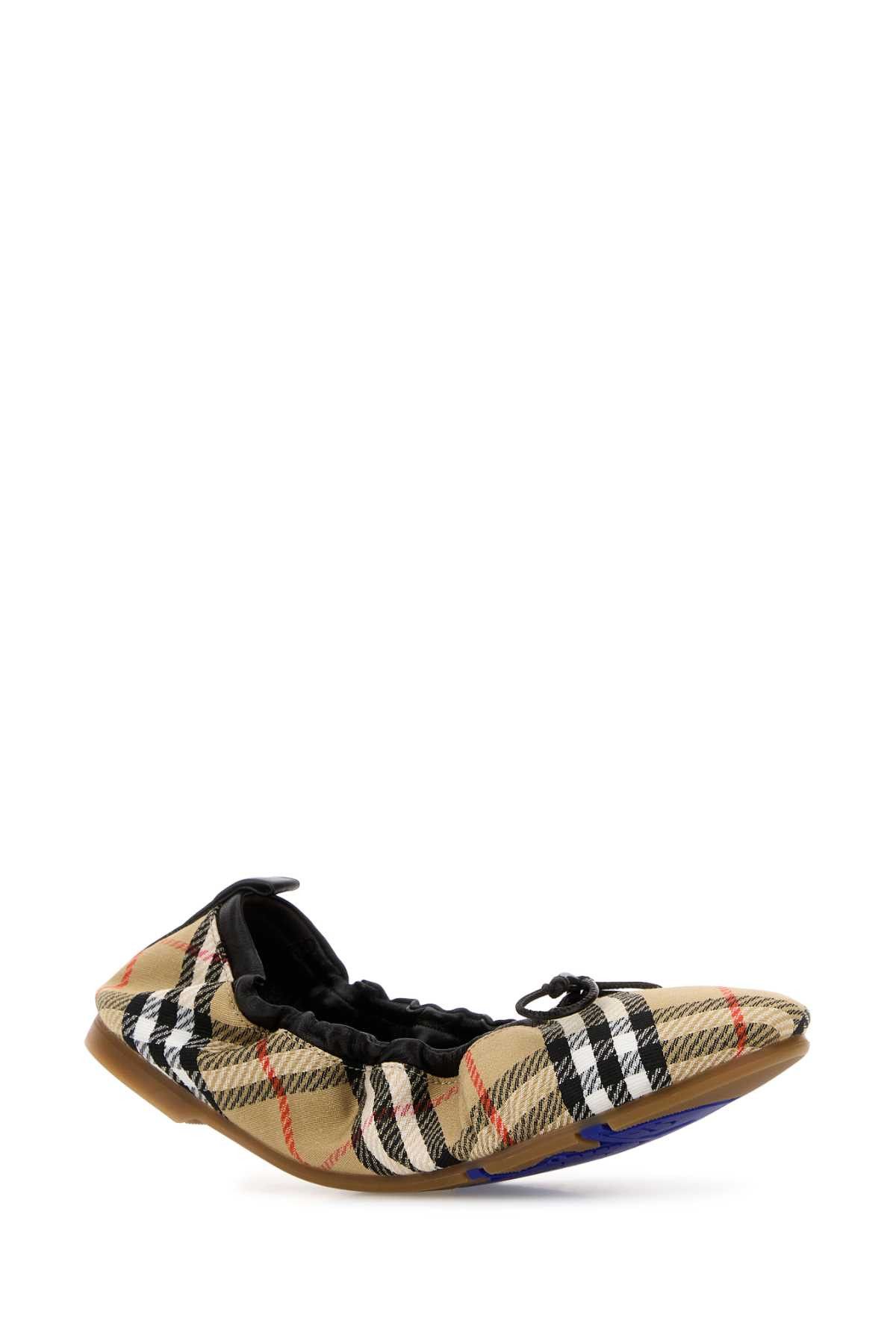 Burberry Embroidered Fabric Fawn Ballerinas Size US 7.5 / IT 37.5 - 2 Thumbnail