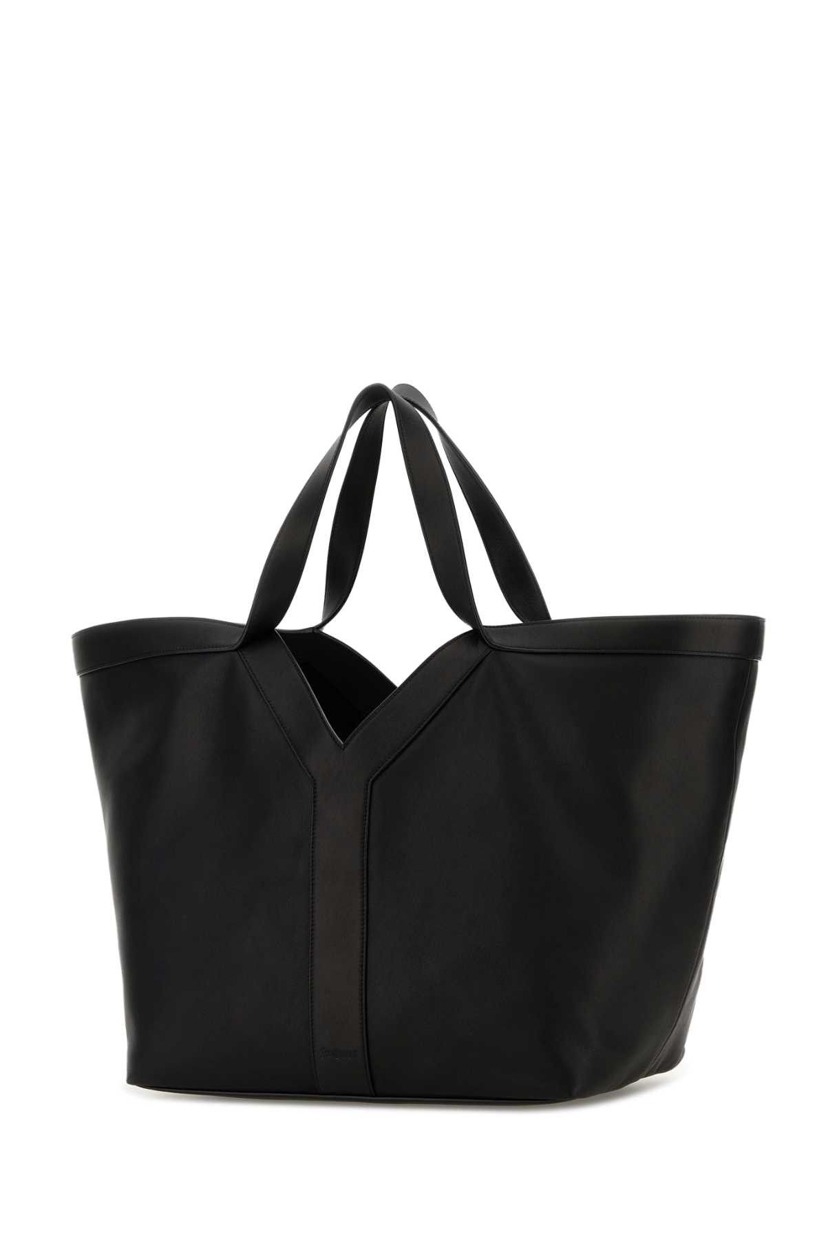 Saint Laurent Paris Black Leather Y Shopping Bag Size ONE SIZE - 2 Thumbnail