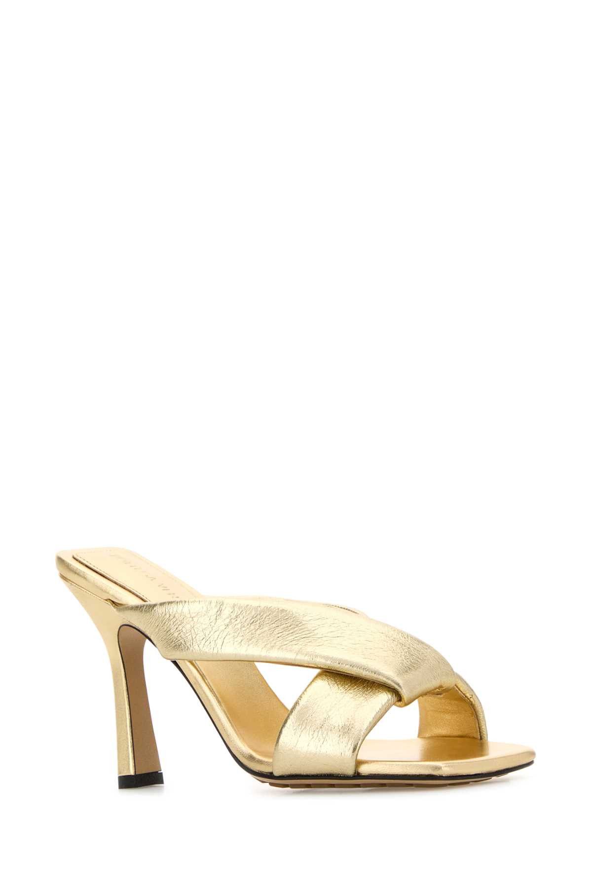 Bottega Veneta Gold Leather Niva Mules Size US 7 / IT 37 - 2 Thumbnail