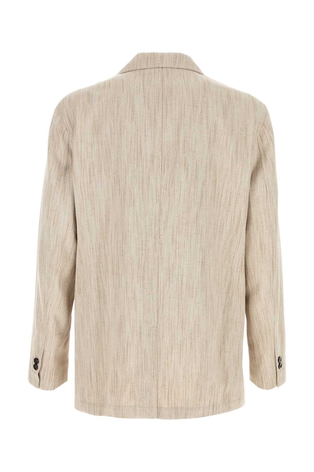 Bottega Veneta Melange Sand Viscose Blend Blazer Size US XL / EU 56 / 4 - 2 Thumbnail