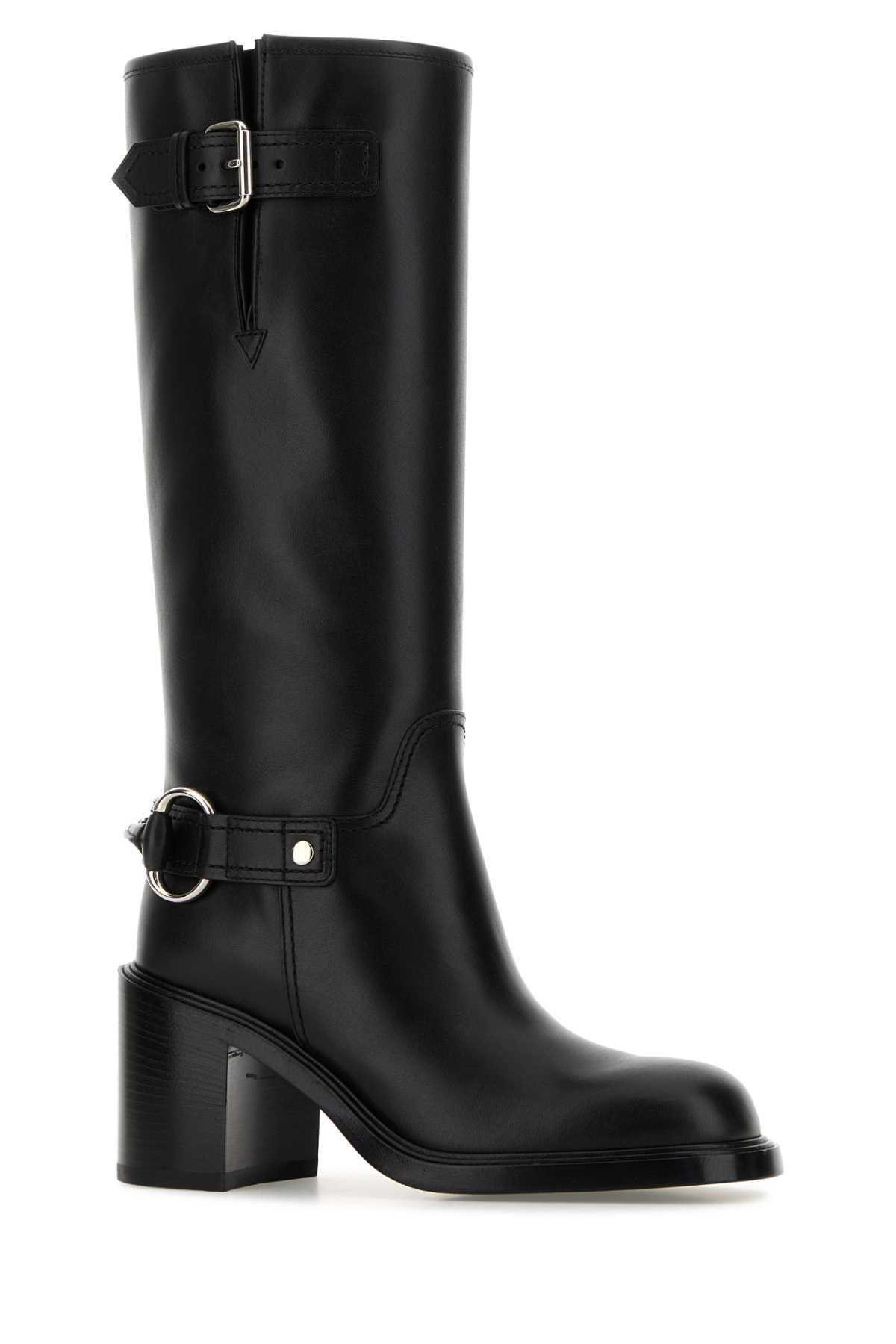 Gucci Black Leather Boots Size US 10 / IT 40 - 2 Thumbnail