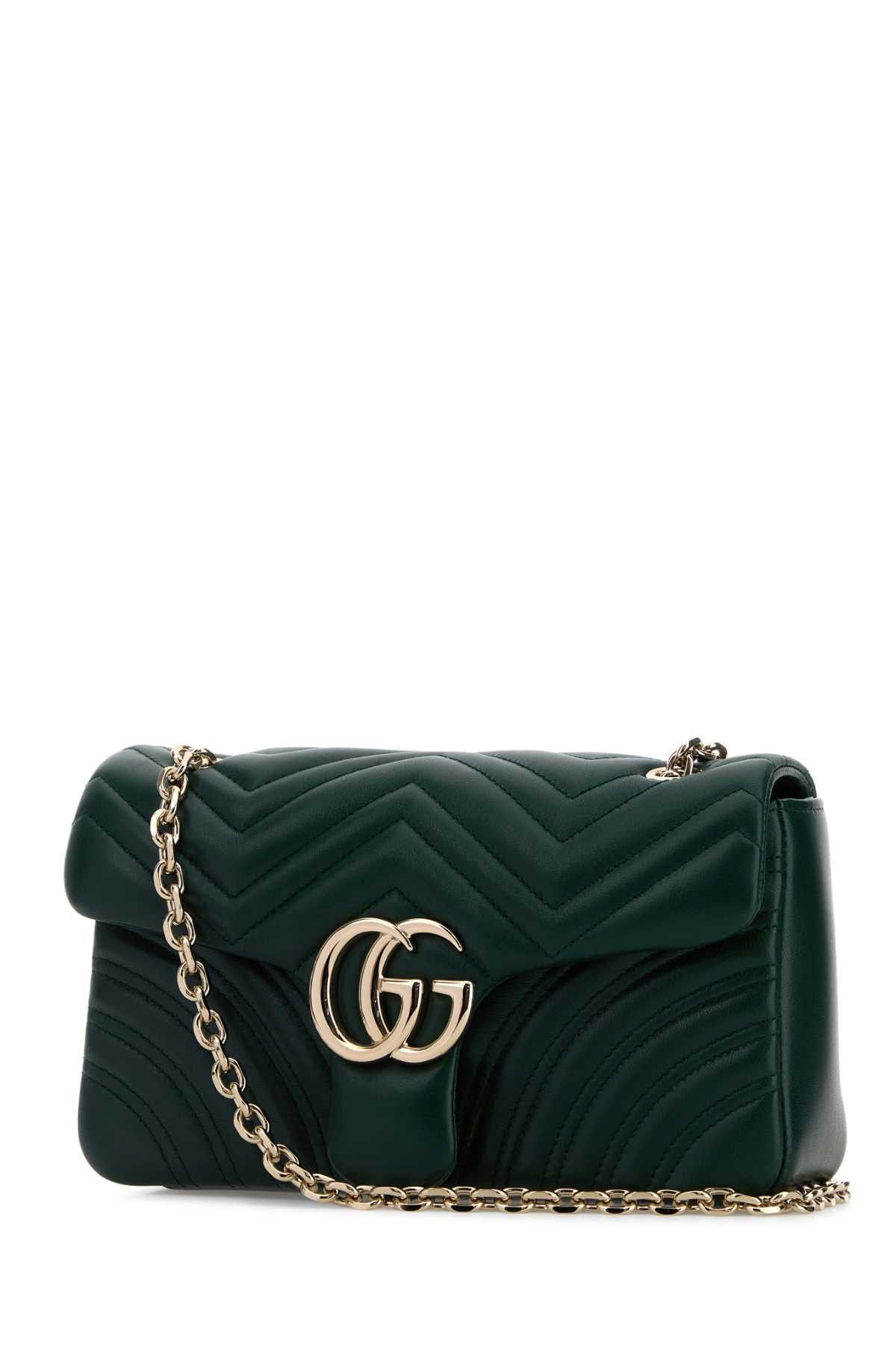 Gucci Dark Green Nappa Leather Medium Gg Marmont Shoulder Bag Size ONE SIZE - 2 Thumbnail