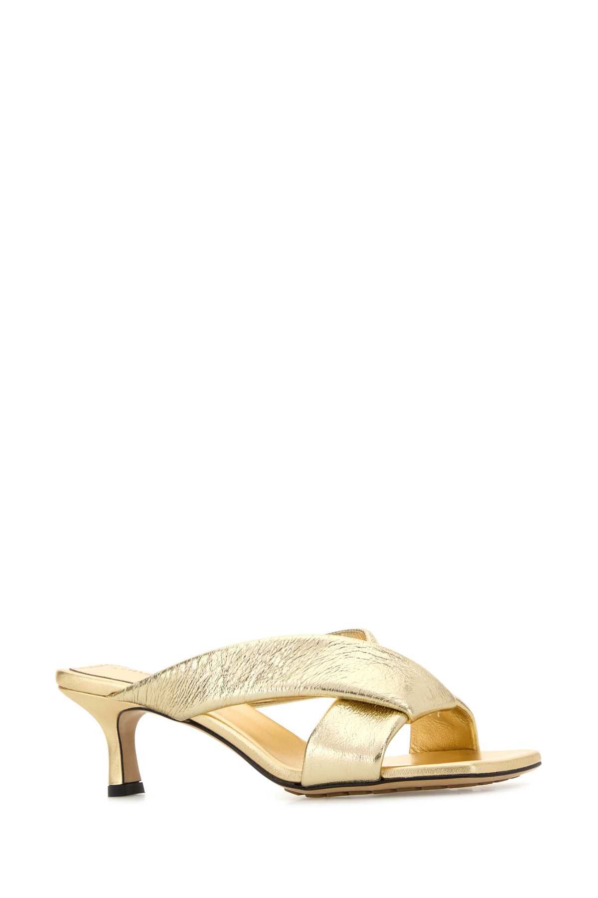 Bottega Veneta Gold Leather Niva Mules Size US 6 / IT 36 - 2 Thumbnail