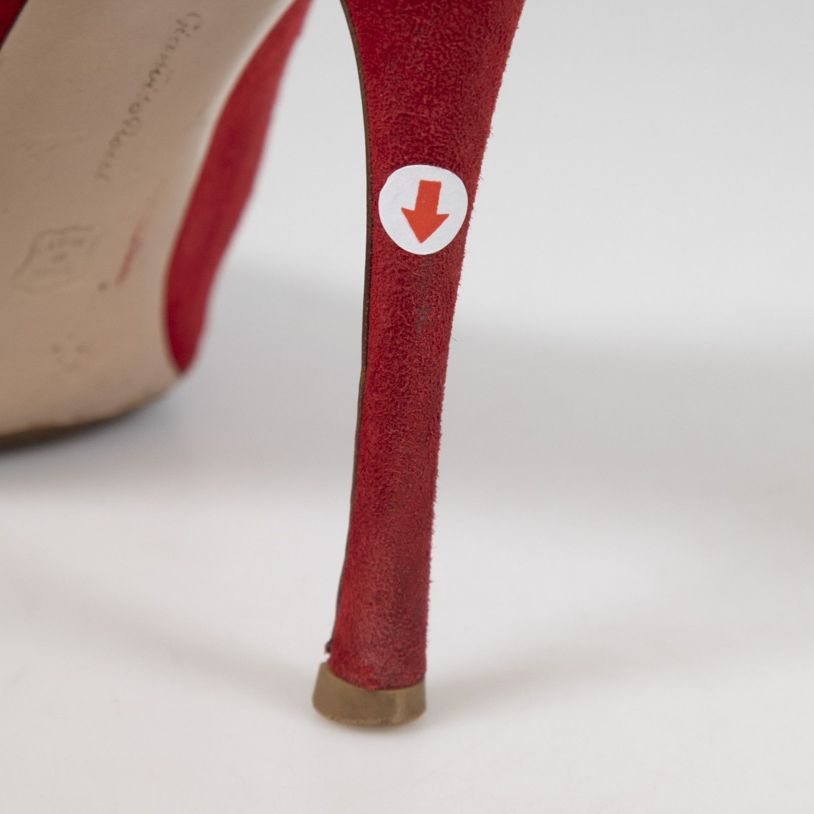 Gianvito Rossi Red Suede Point-Toe Pumps Size US 7 / IT 37 - 8 Thumbnail