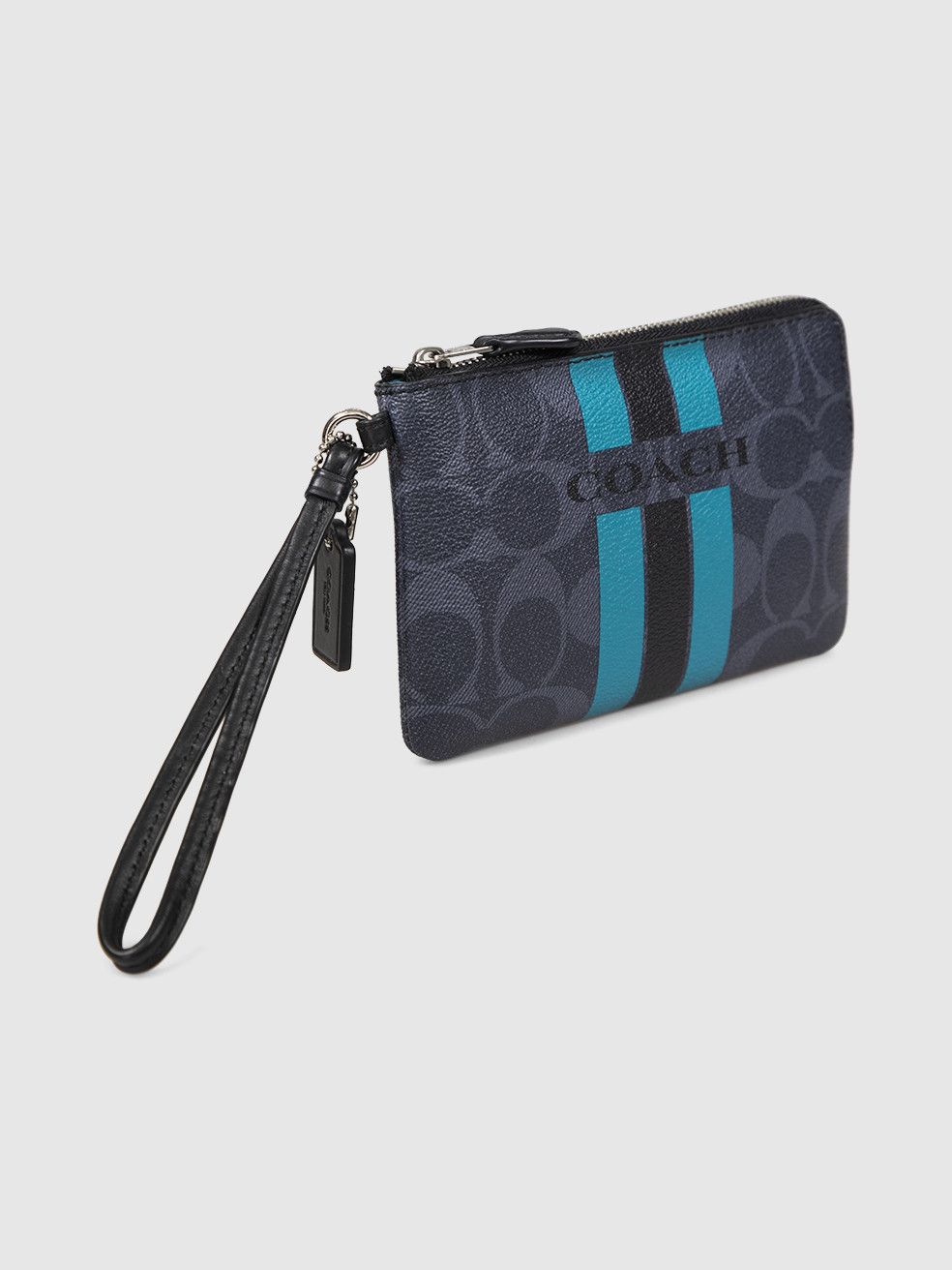 Coach Grey Varsity Stripe Wallet Size ONE SIZE - 2 Thumbnail