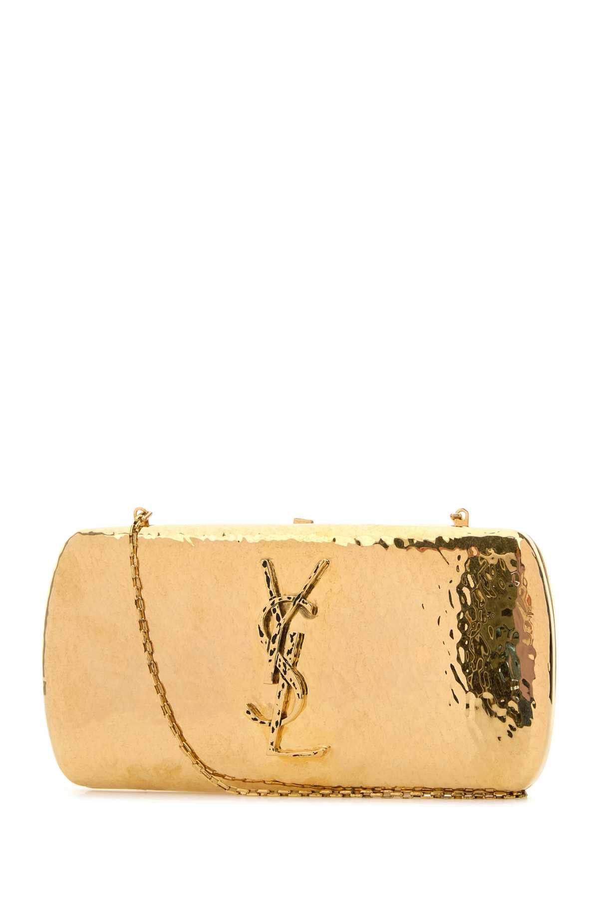 Saint Laurent Paris Gold Metal Evening Clutch Size ONE SIZE - 2 Thumbnail