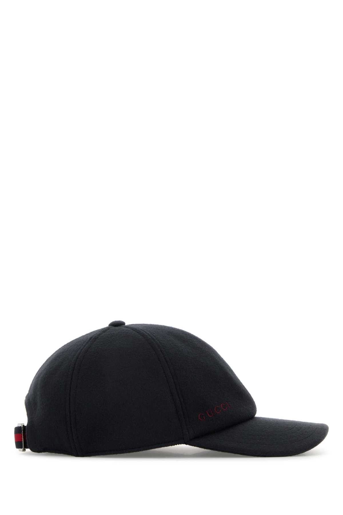 Gucci Navy Blue Wool Baseball Cap Size ONE SIZE - 2 Thumbnail