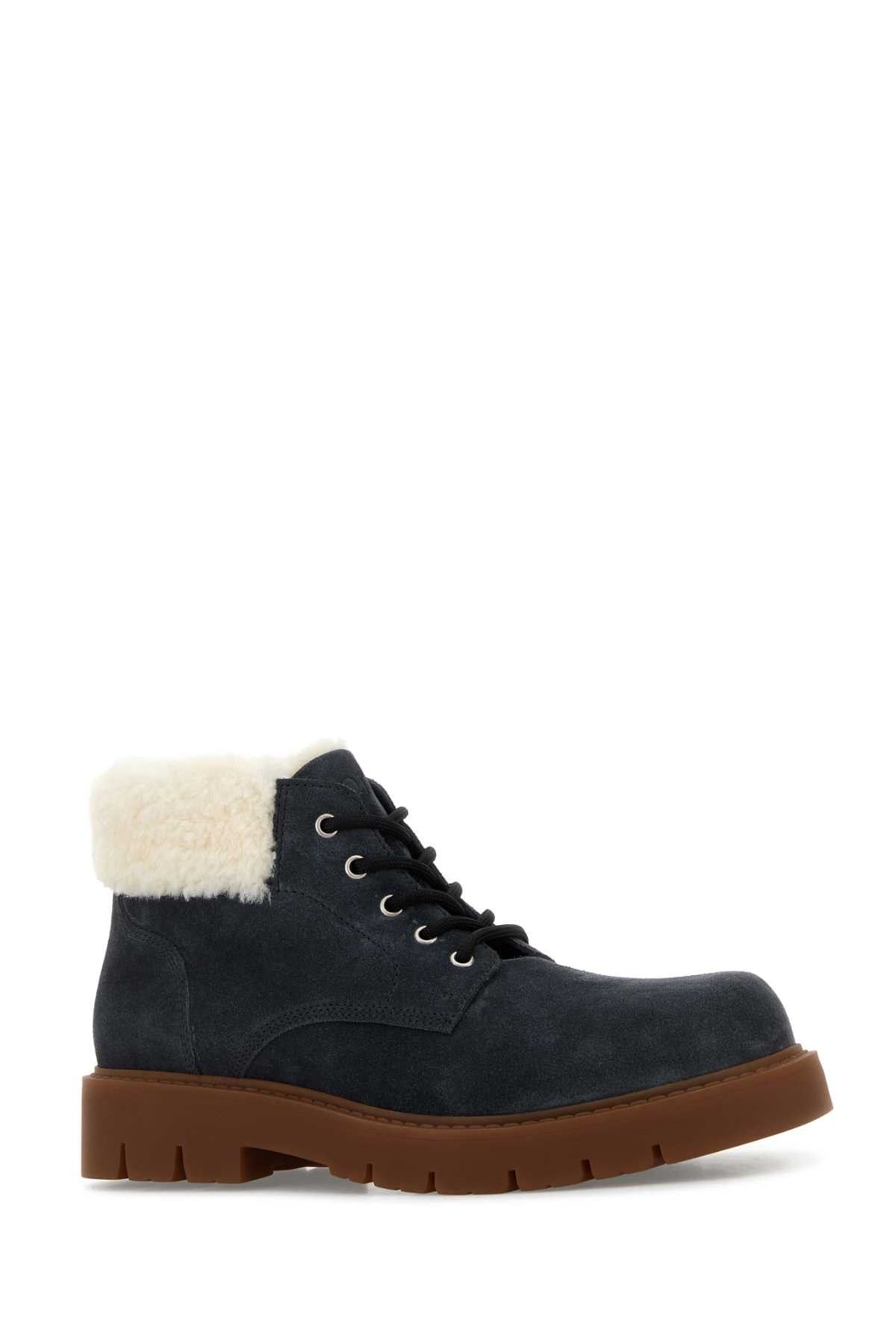 Bottega Veneta Denim Blue Suede Haddock Ankle Boots Size US 7 / EU 40 - 2 Thumbnail