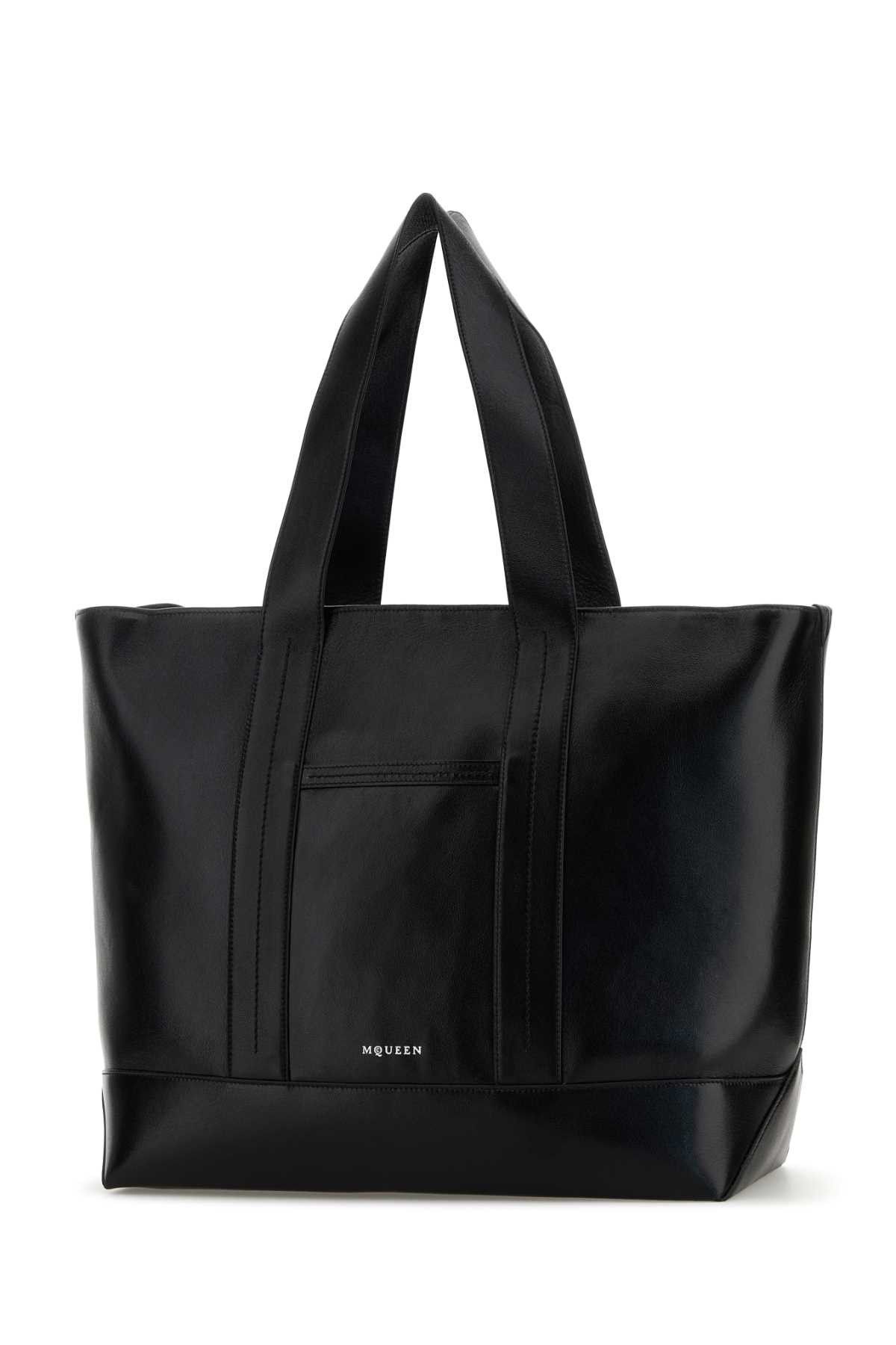 Alexander McQueen Black Leather Shopping Bag Size ONE SIZE - 2 Thumbnail