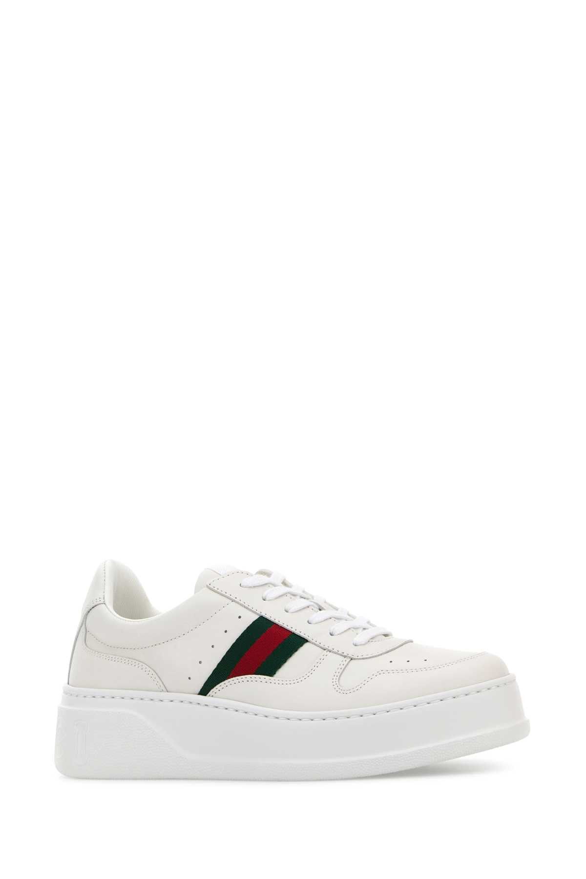 Gucci White Leather Sneakers Size US 9 / IT 39 - 2 Thumbnail