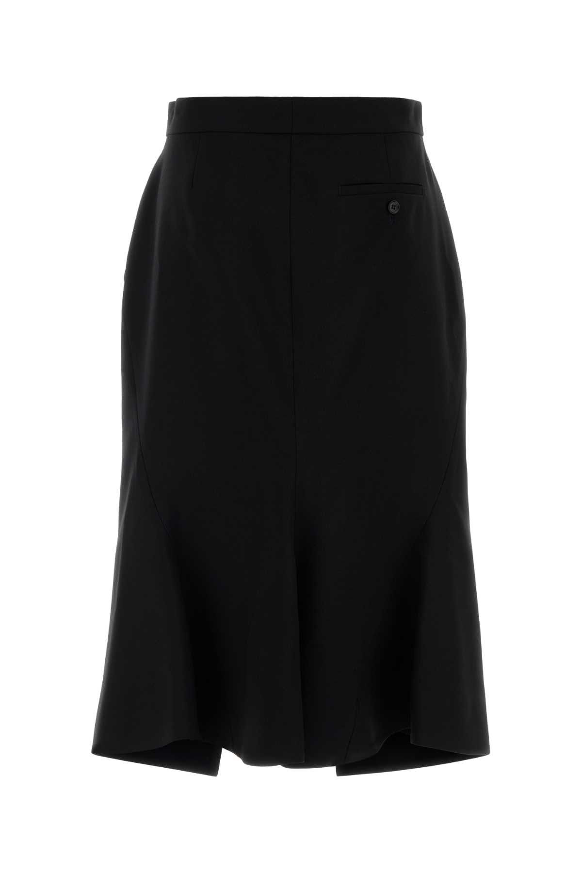 Alexander McQueen Black Stretch Wool Skirt Size 27" / US 4 / IT 40 - 2 Thumbnail