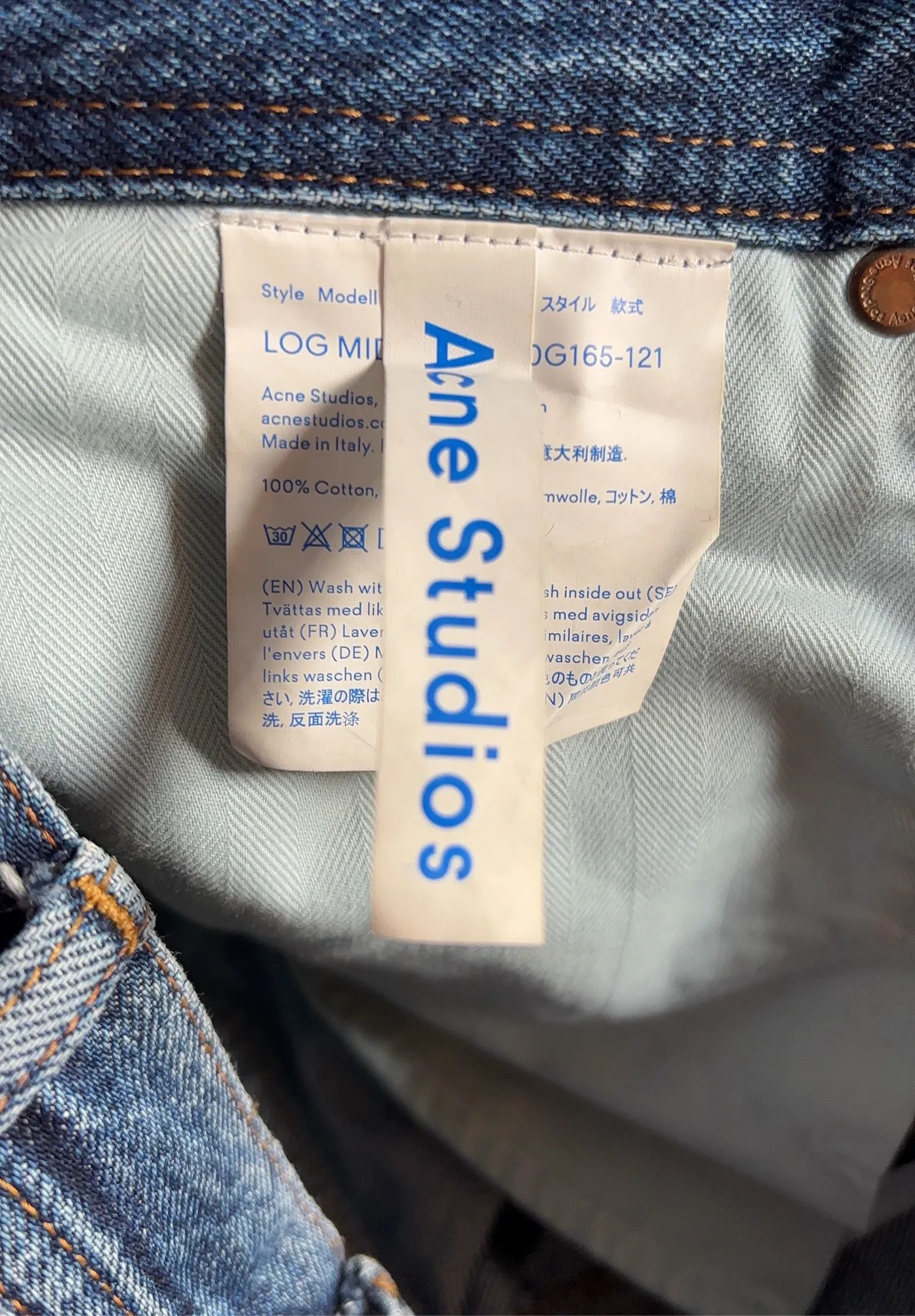 Acne Studios Acne Studios Log mid blue Jeans Size 25" / US 0 / IT 36 - 3 Thumbnail