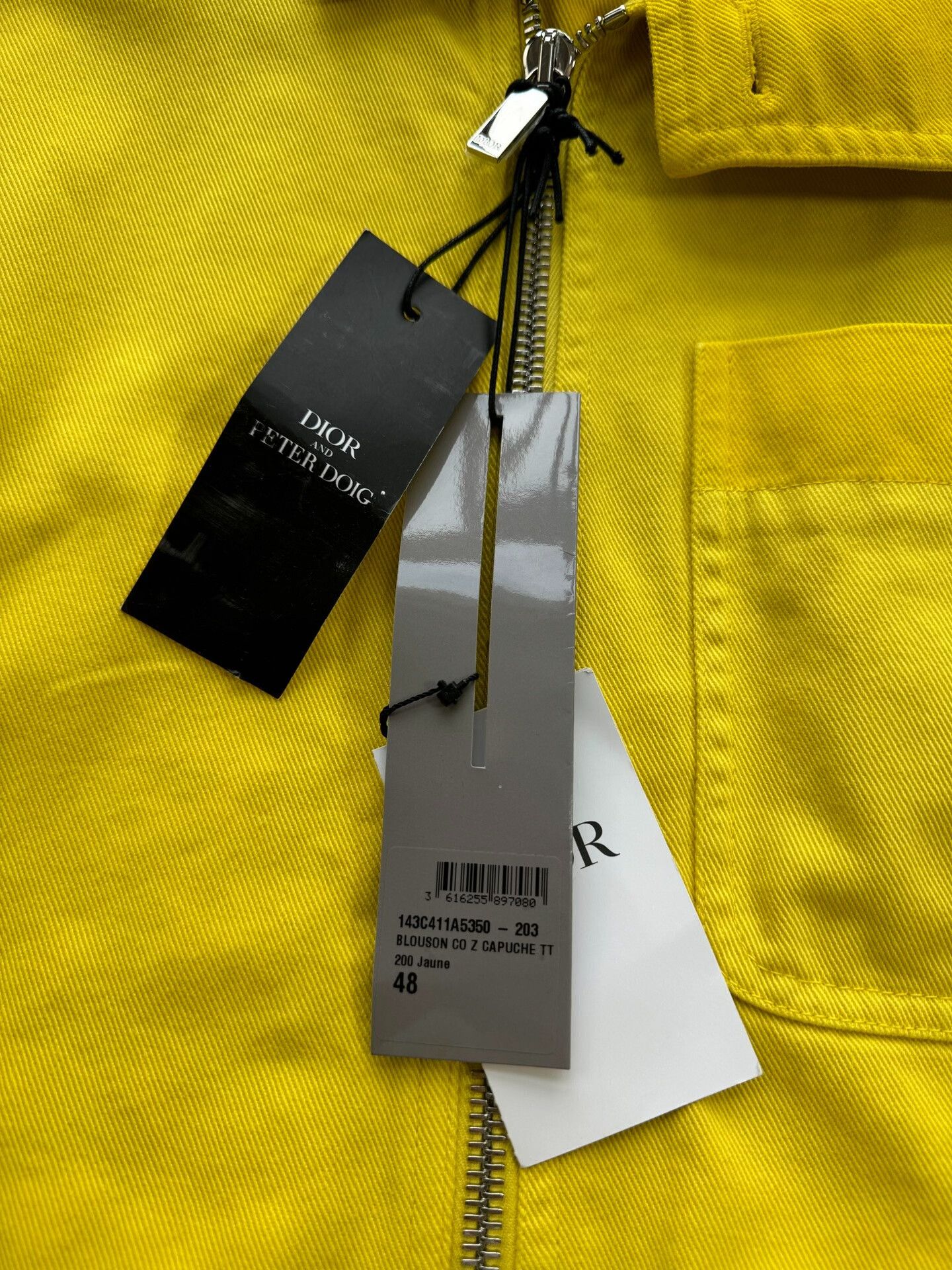 Dior Dior Yellow Hooded Denim Work Jacket Size US L / EU 52-54 / 3 - 3 Thumbnail