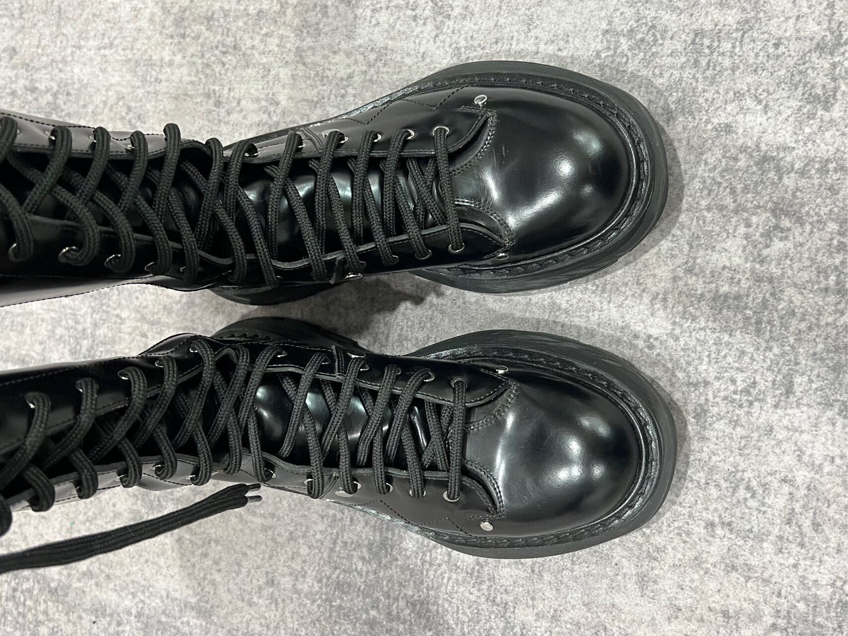Alexander McQueen black lace-up knee-high rider boots Size US 8.5 / IT 38.5 - 3 Thumbnail
