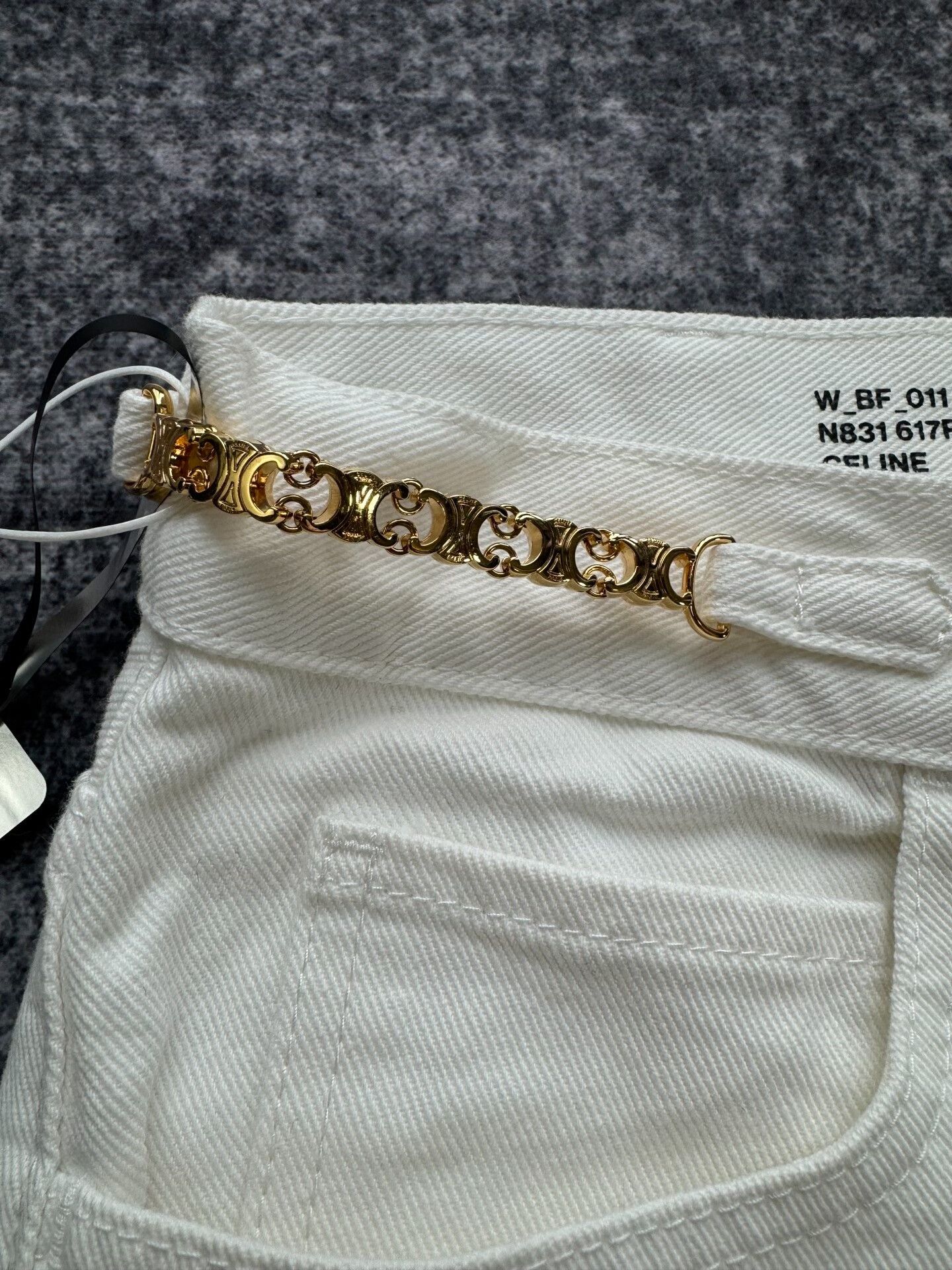 Celine celine white chain straight leg jeans Size 25" / US 0 / IT 36 - 3 Thumbnail