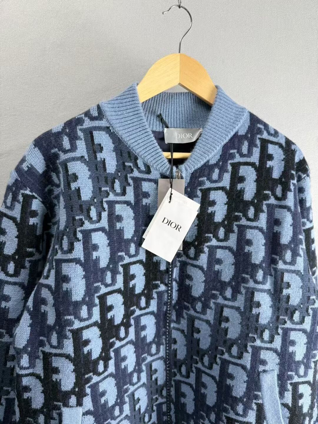 Dior Dior Blue Wool Zip-Up Jacket Size US L / EU 52-54 / 3 - 3 Thumbnail