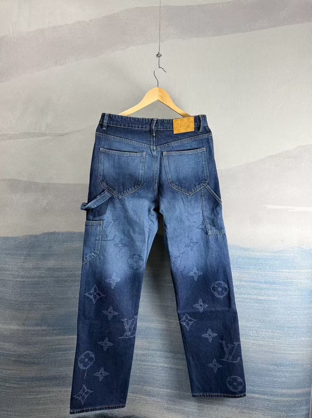 Louis Vuitton louis vuitton blue printed work jeans Size US 32 / EU 48 - 2 Thumbnail