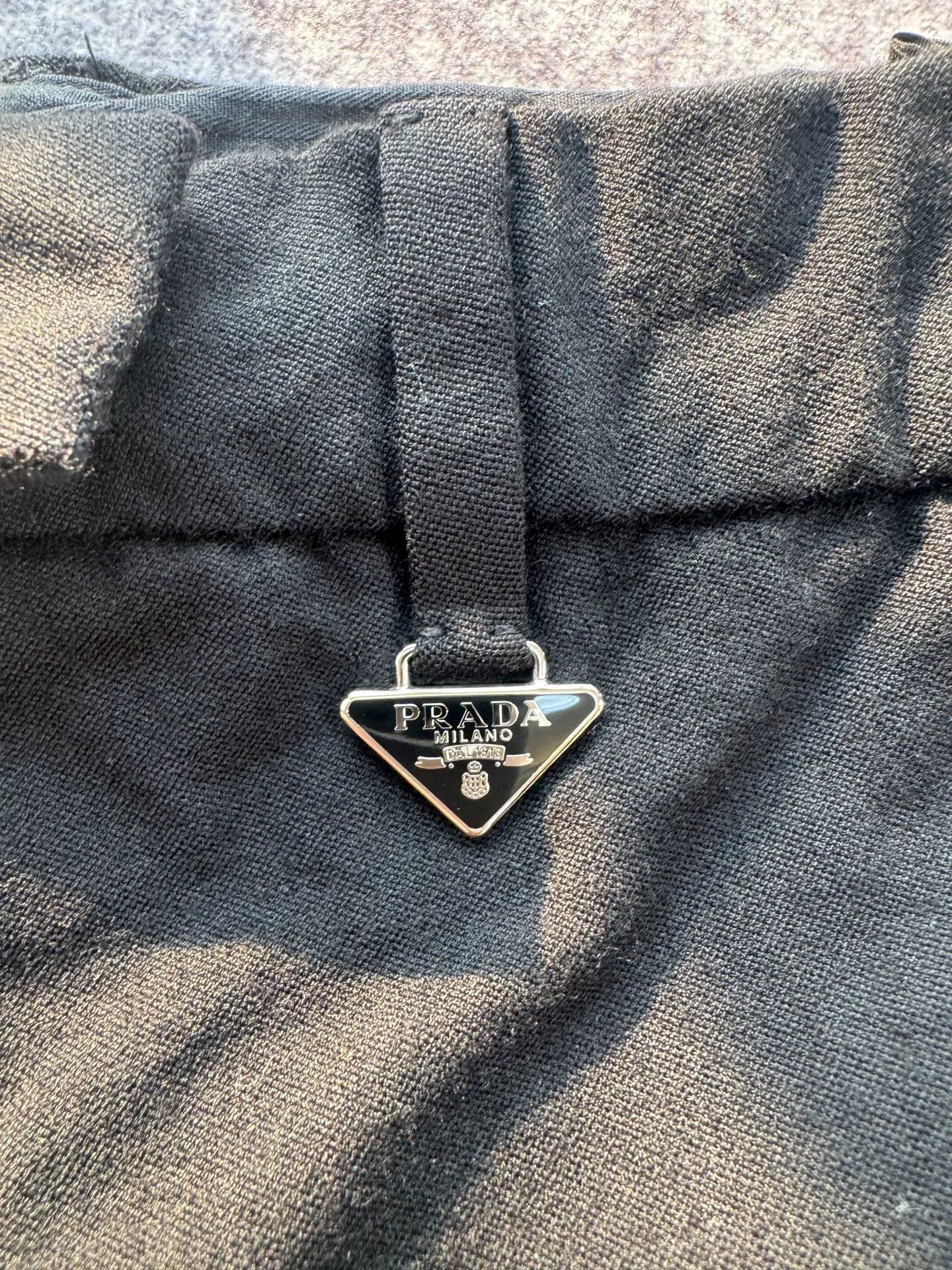Prada Prada Black Trousers with Triangle Pendant Size US 27 - 4 Thumbnail