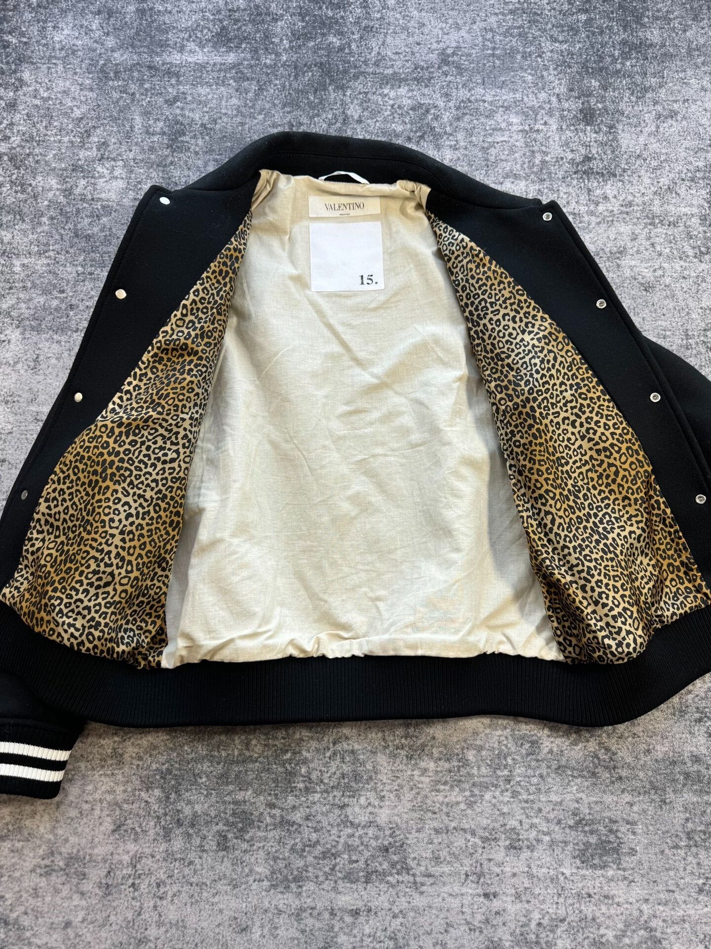 Valentino valentino black and white wool bomber jacket Size US L / EU 52-54 / 3 - 3 Thumbnail