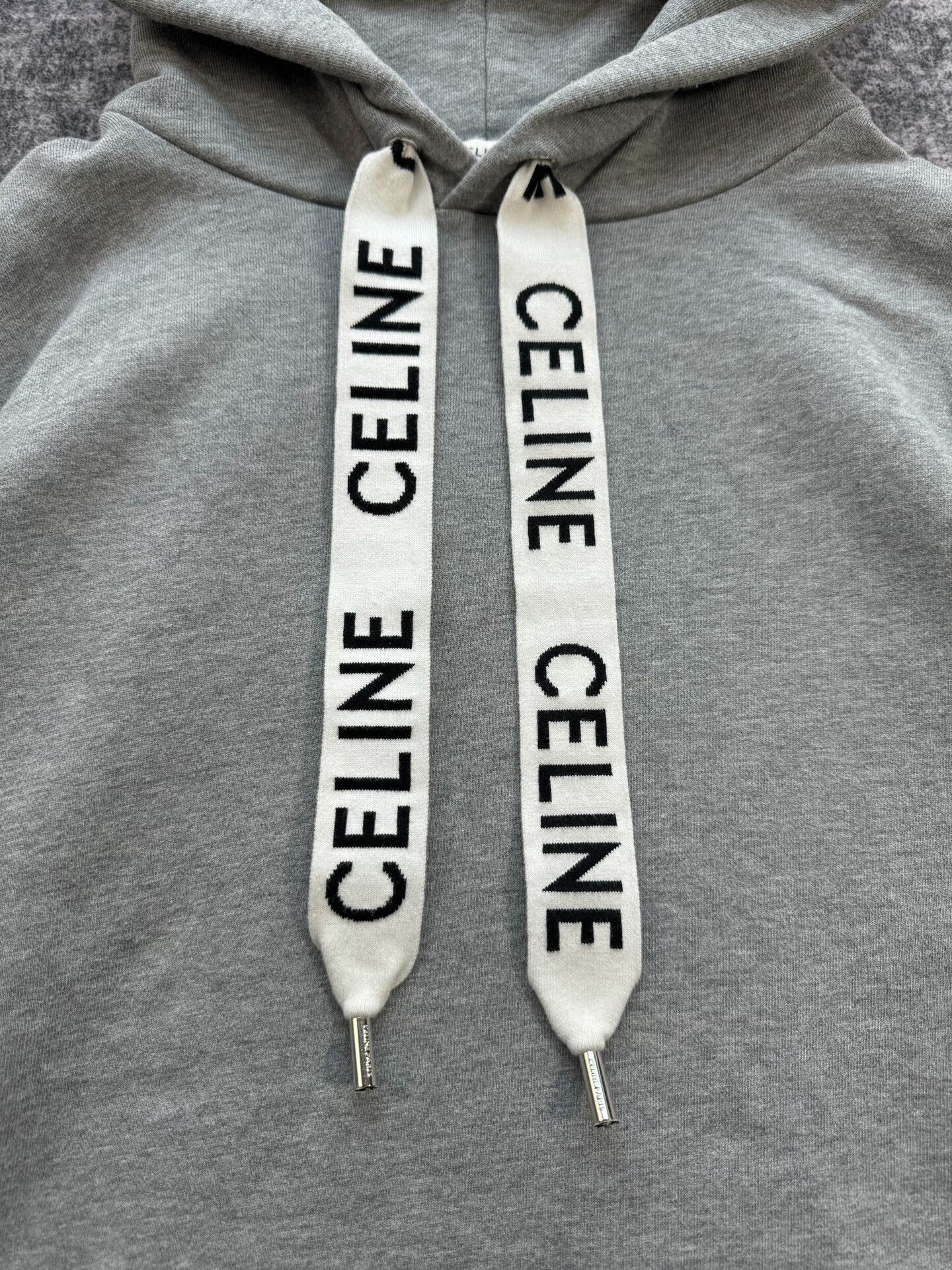 Celine gray logo hoodie with drawstring Size US M / EU 48-50 / 2 - 3 Thumbnail