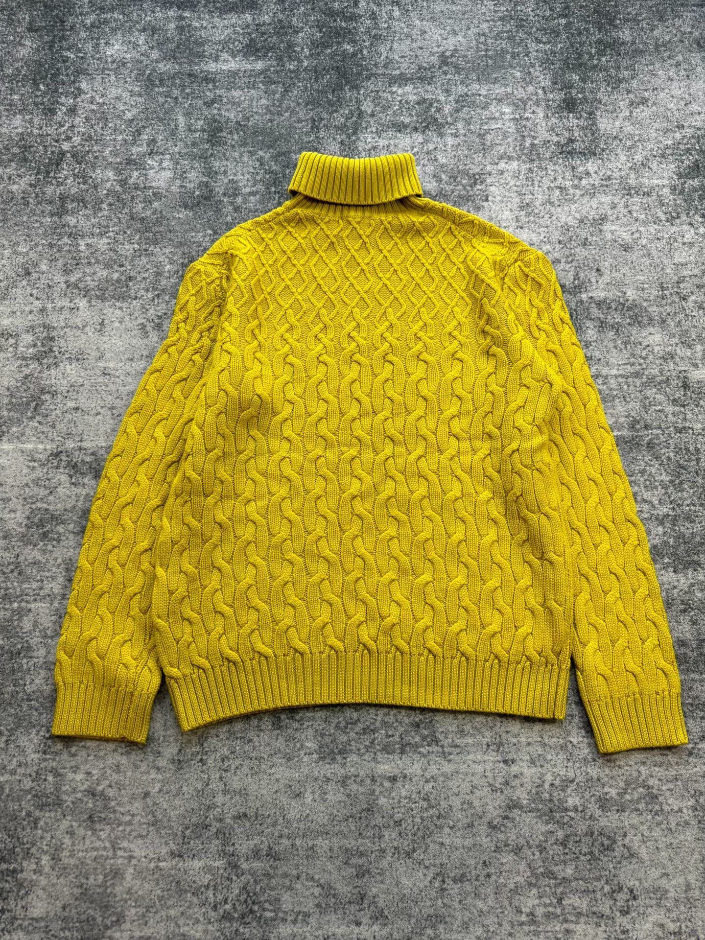 Etro etro yellow cable knit turtleneck sweater Size XXL / US 16-18 / IT 52-54 - 2 Thumbnail