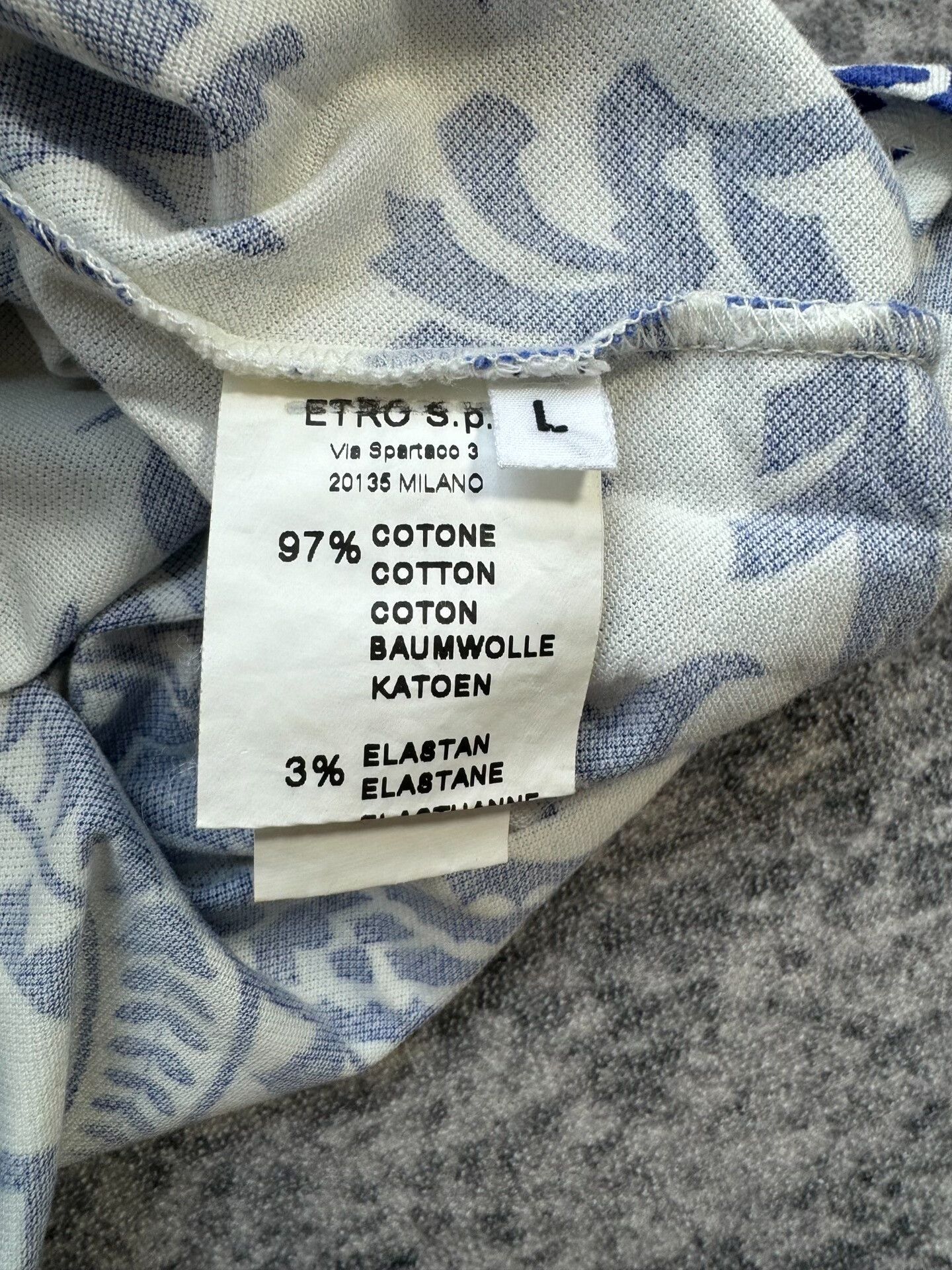 Etro etro blue island print polo shirt Size US L / EU 52-54 / 3 - 4 Thumbnail