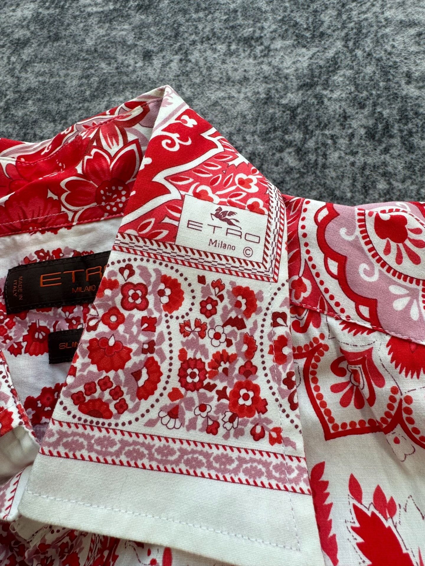 Etro etro red floral pattern shirt Size L / US 10 / IT 46 - 7 Thumbnail