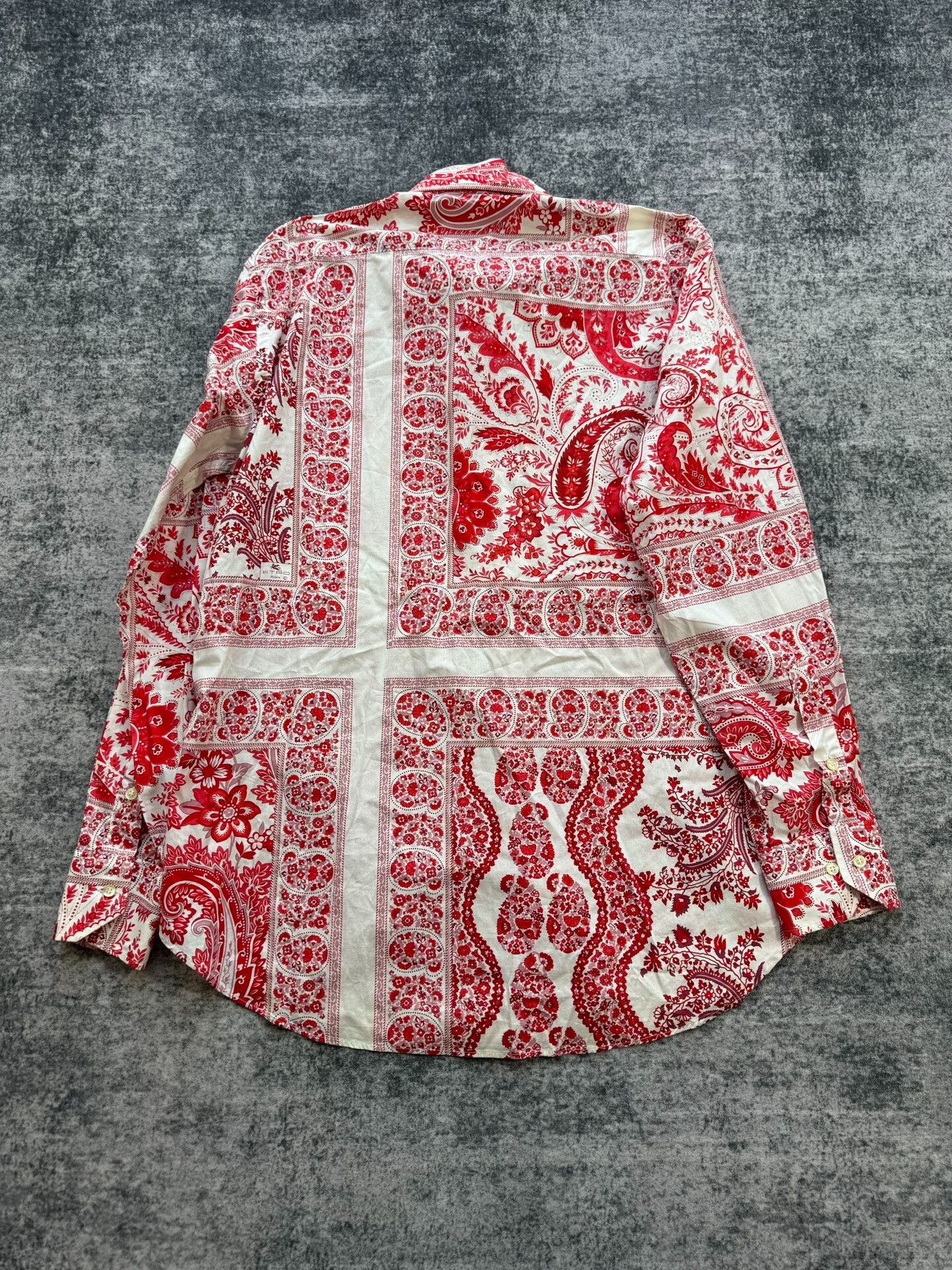 Etro etro red floral pattern shirt Size L / US 10 / IT 46 - 2 Thumbnail