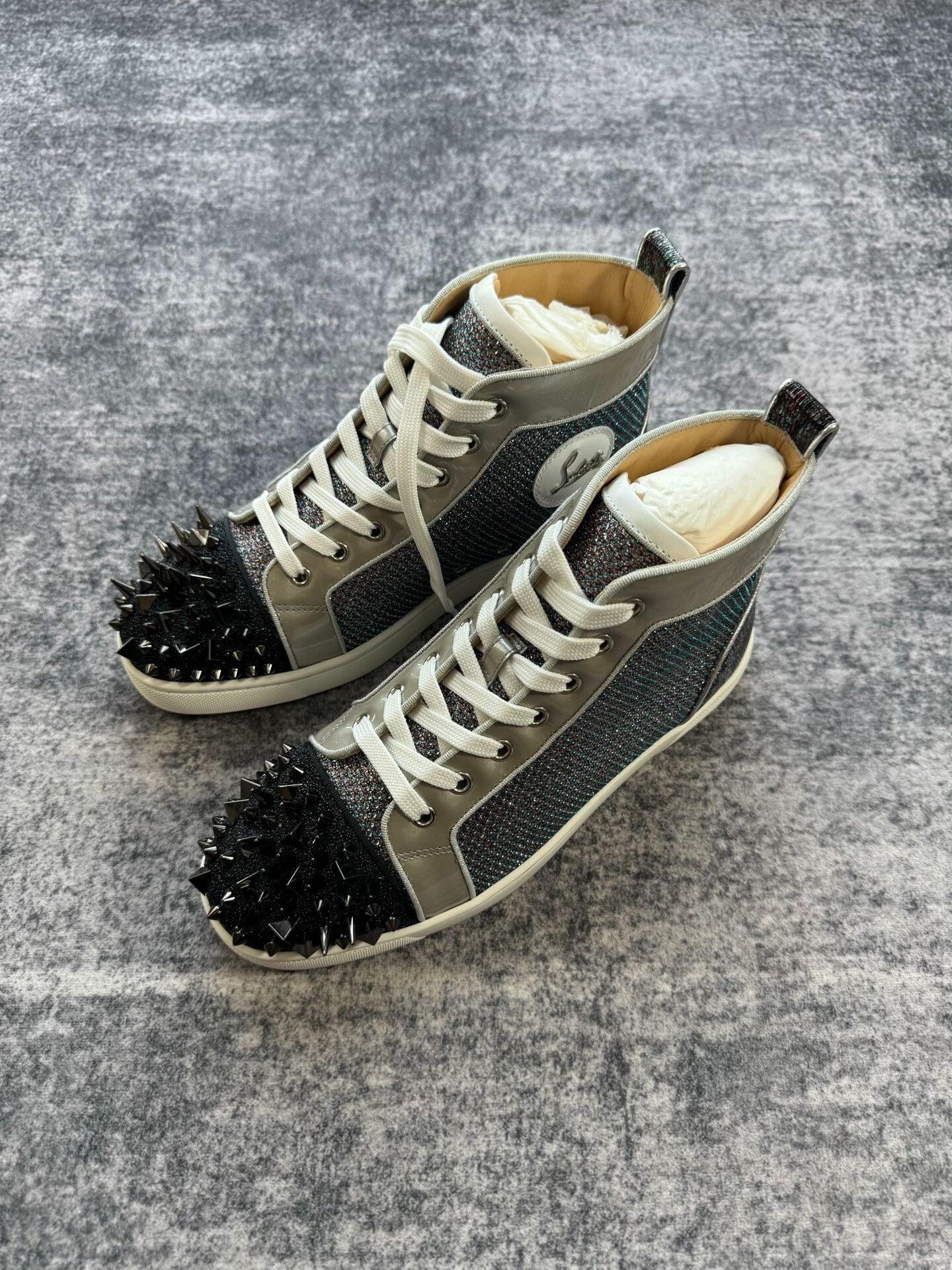 Christian Louboutin Christian Louboutin High-Top Sneakers with Studs Size US 8.5 / IT 38.5 - 2 Thumbnail