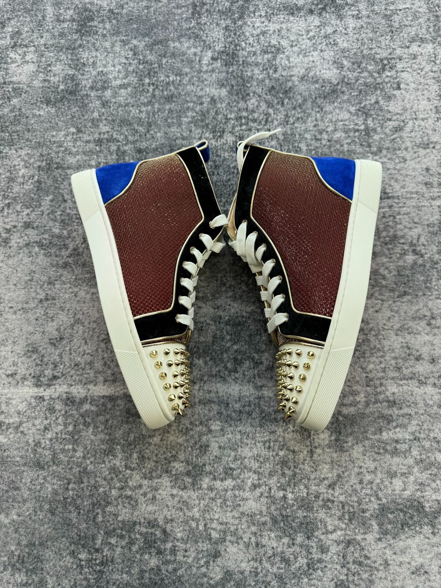 Christian Louboutin Christian Louboutin Red Blue High-Top Sneakers Size US 8.5 / IT 38.5 - 3 Thumbnail