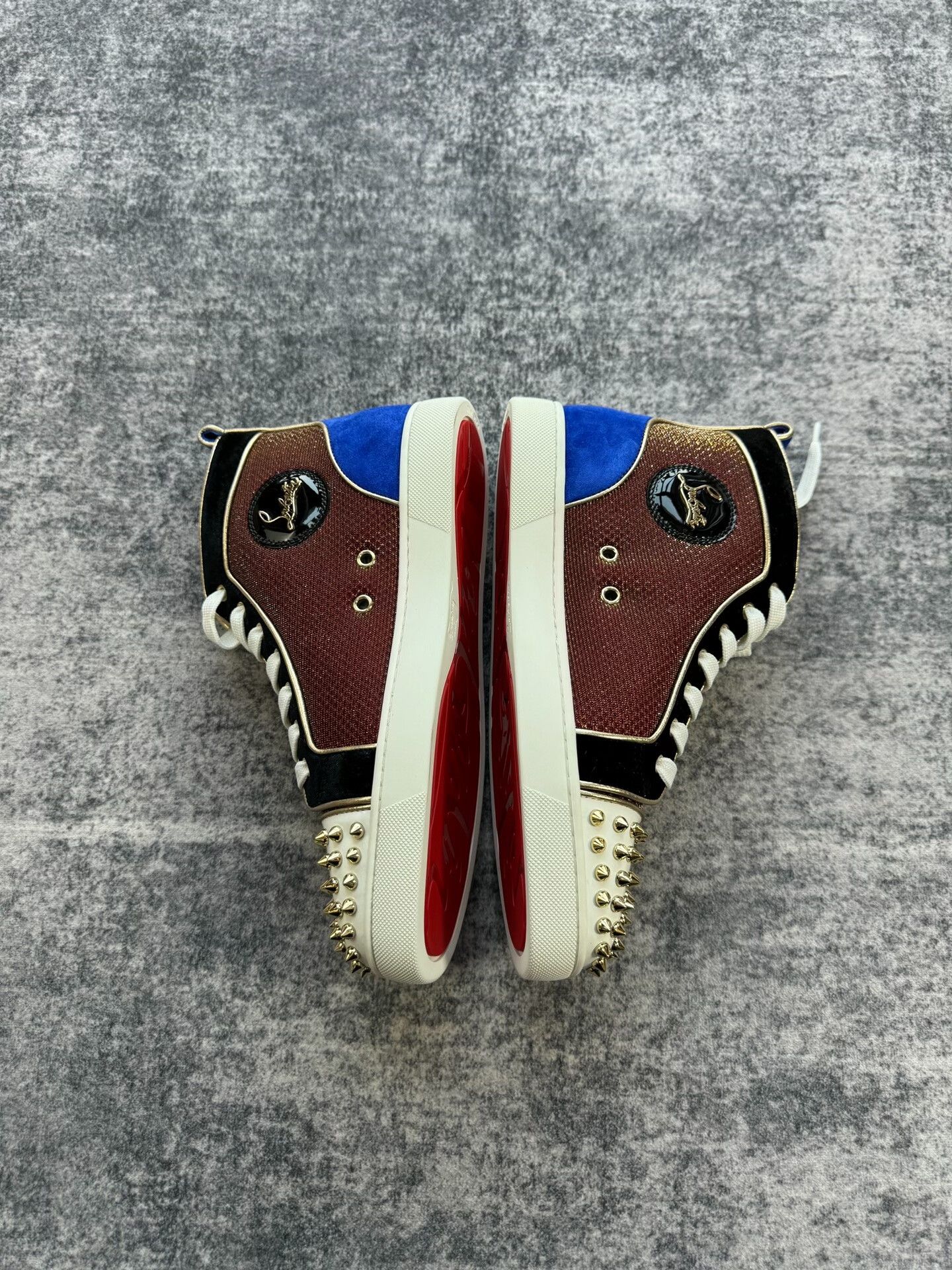 Christian Louboutin Christian Louboutin Red Blue High-Top Sneakers Size US 8.5 / IT 38.5 - 4 Thumbnail
