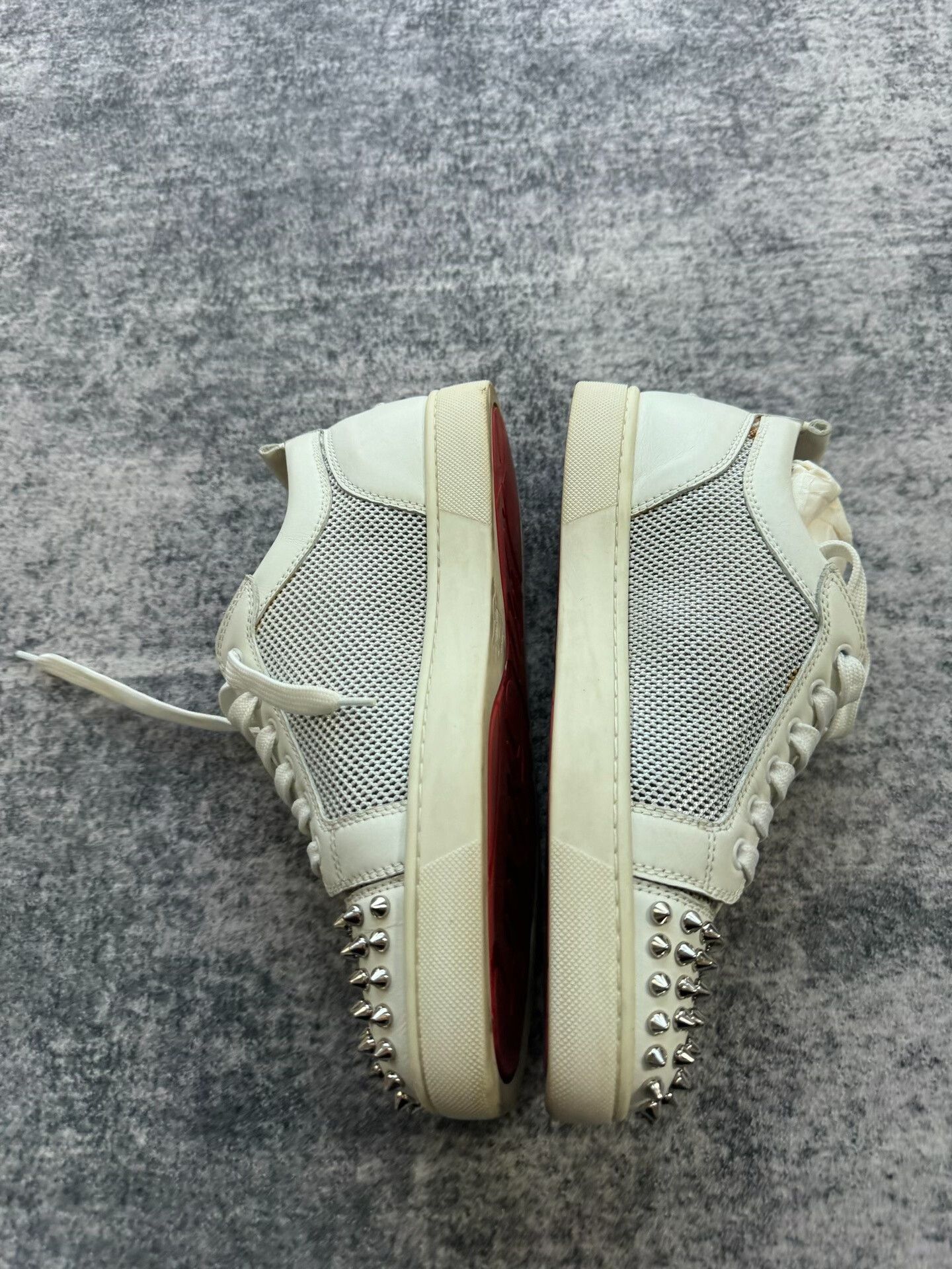 Christian Louboutin Christian Louboutin White Studded Sneakers Size US 10 / IT 40 - 4 Thumbnail