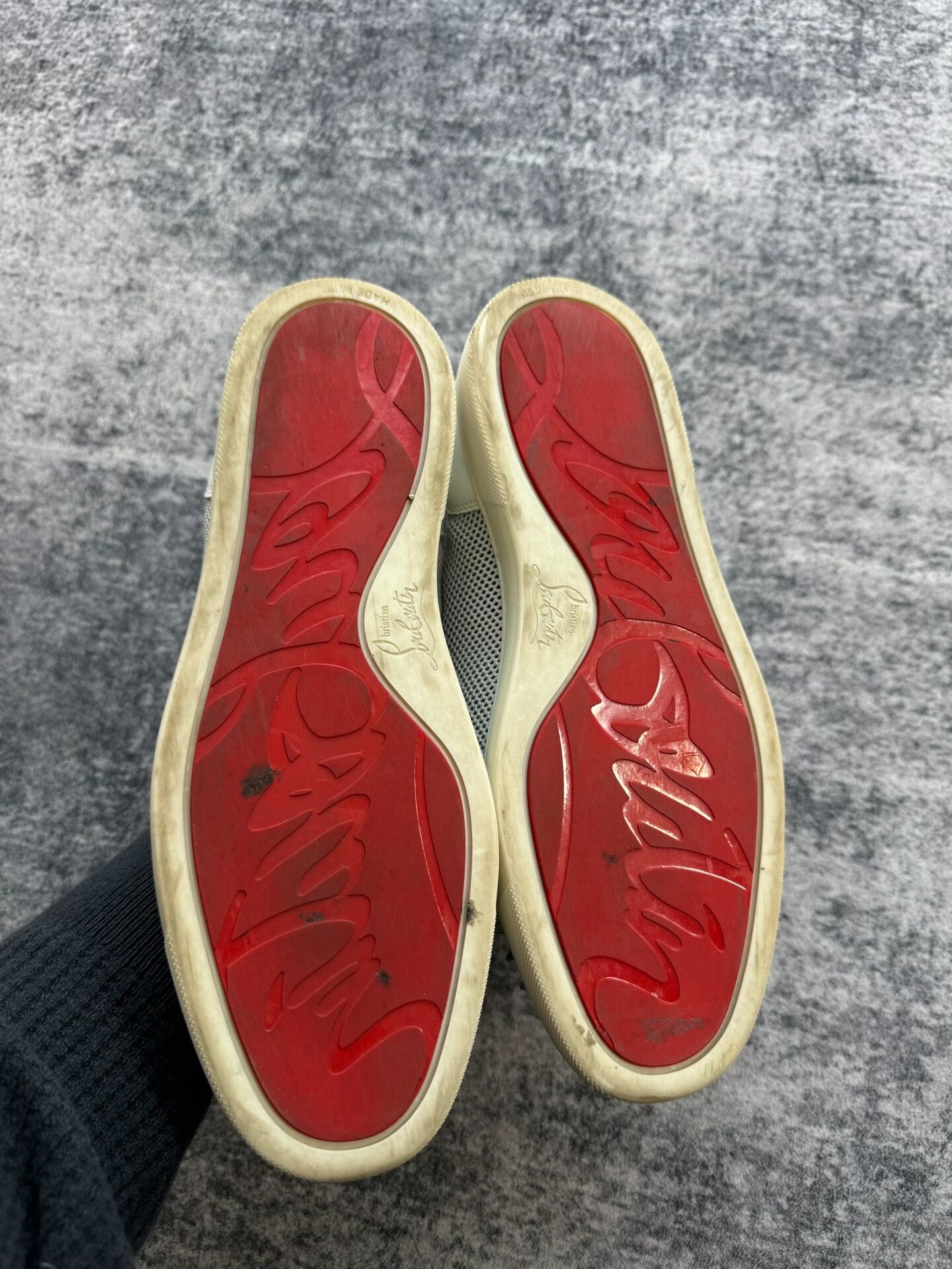 Christian Louboutin Christian Louboutin White Studded Sneakers Size US 10 / IT 40 - 6 Thumbnail