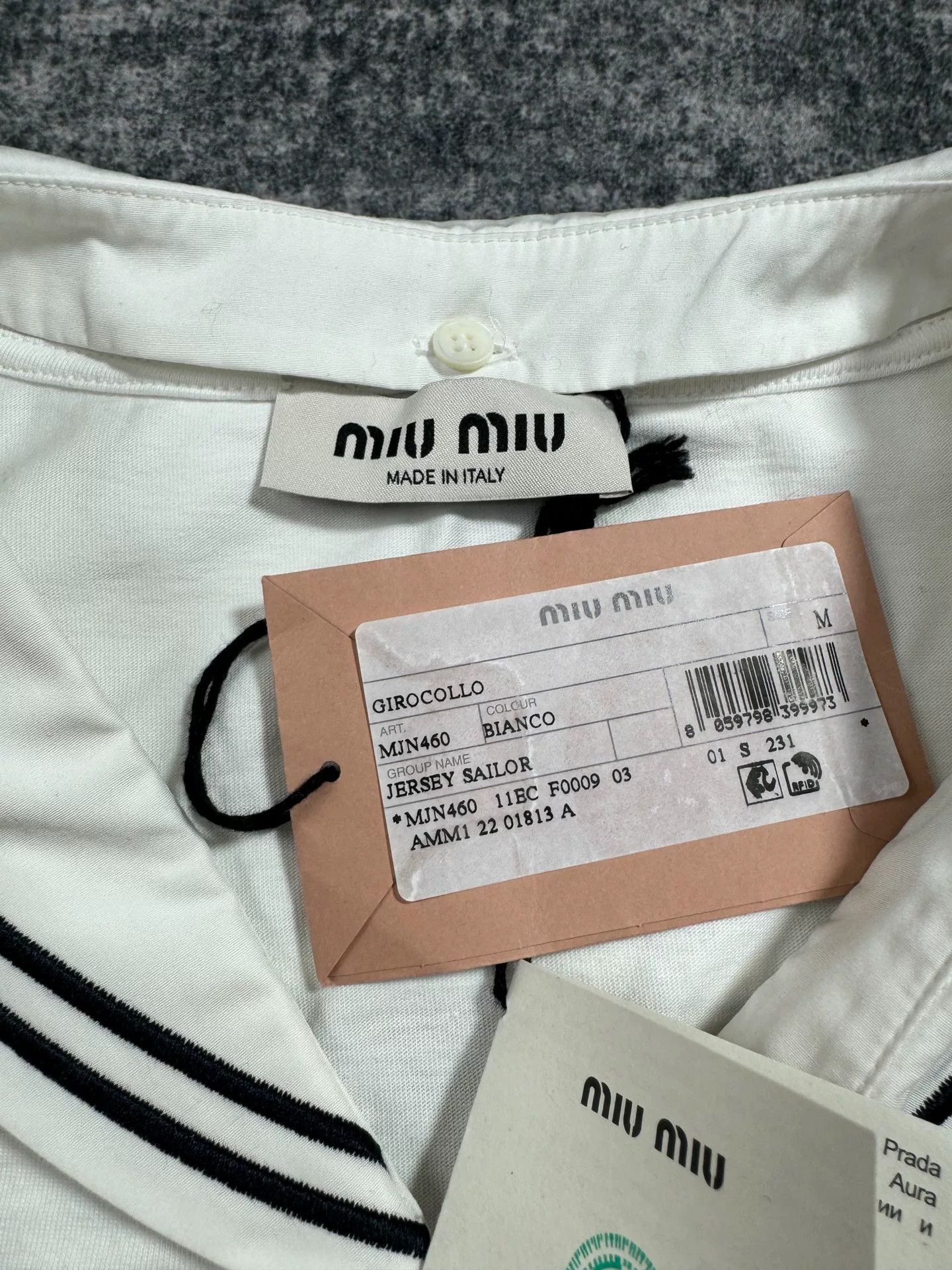 Miu Miu Miu Miu White Sailor Collar Short Sleeve Top Size M / US 6-8 / IT 42-44 - 3 Thumbnail