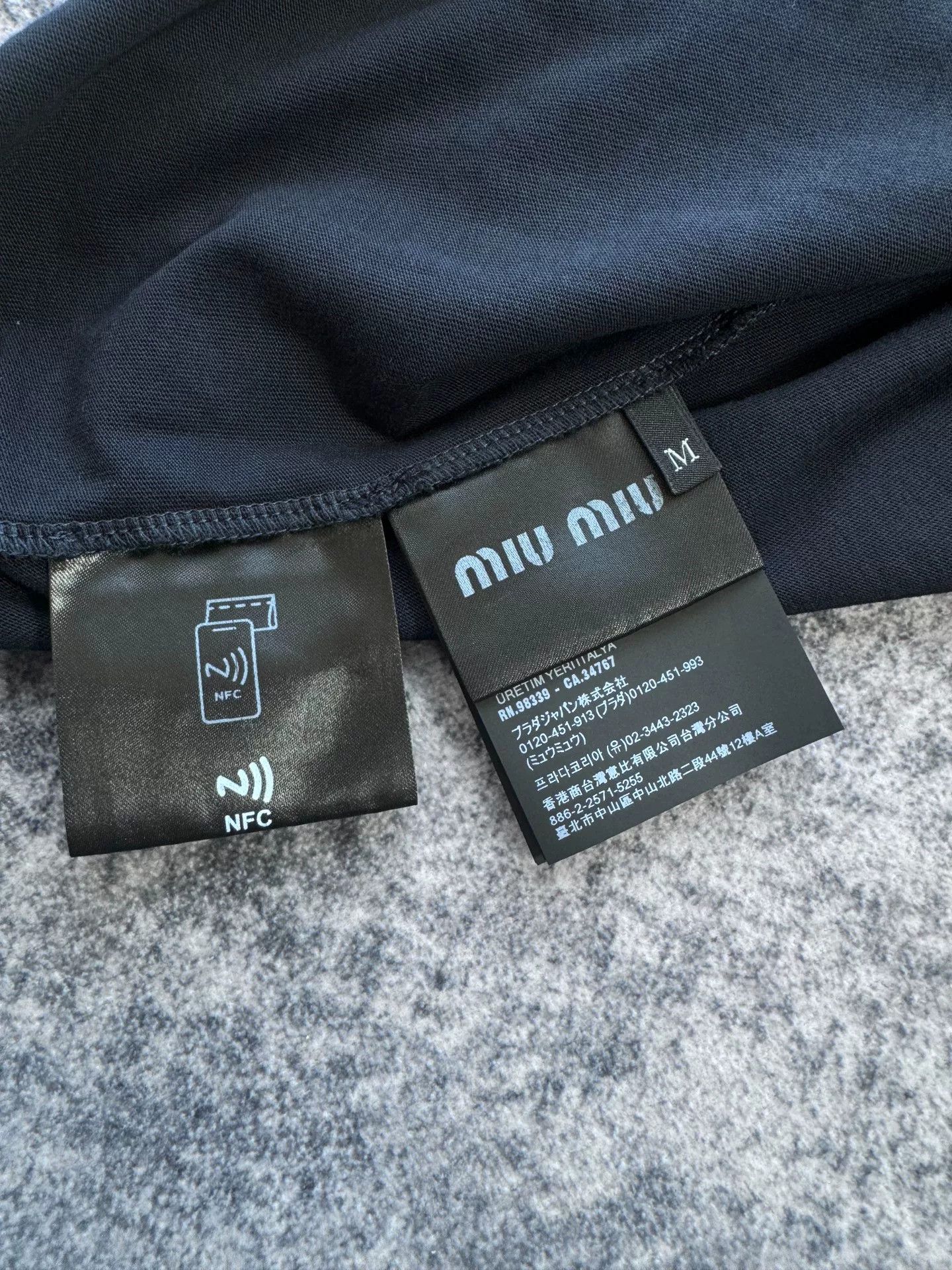 Miu Miu Miu Miu Navy Long Sleeve Logo Top Size M / US 6-8 / IT 42-44 - 6 Thumbnail