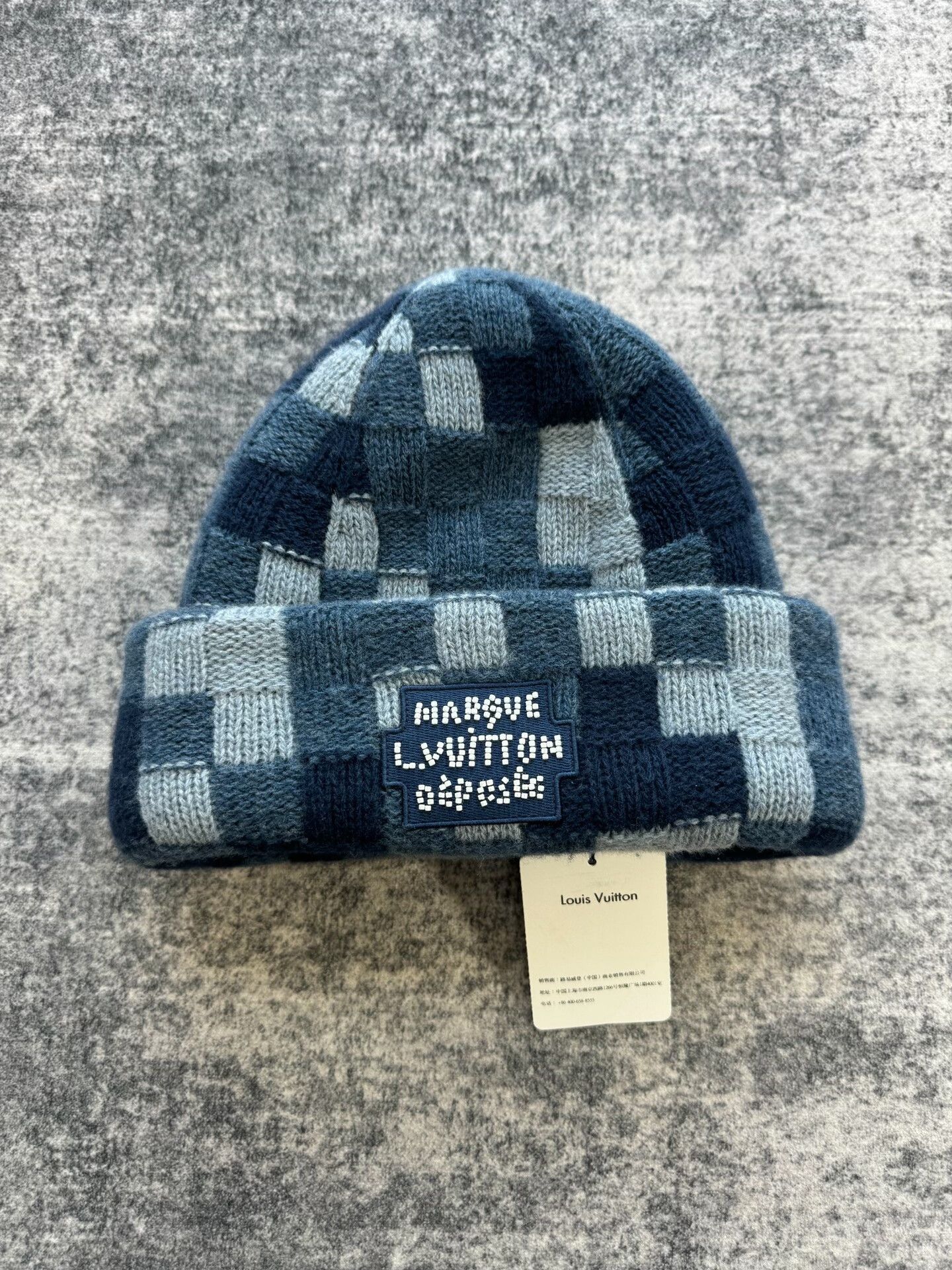 Louis Vuitton louis vuitton blue check wool beanie Size ONE SIZE - 2 Thumbnail