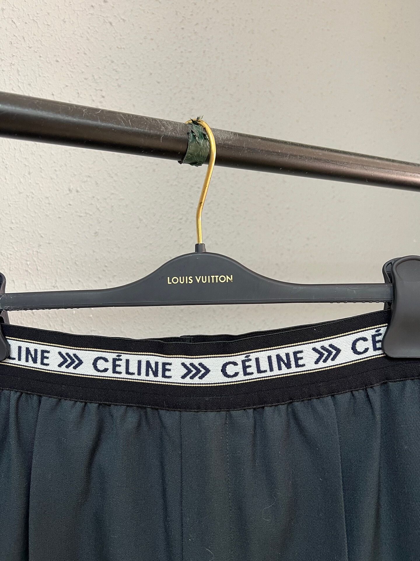 Celine celine wool wide-leg pants with logo waistband Size 38" / US 16 / IT 52 - 3 Thumbnail