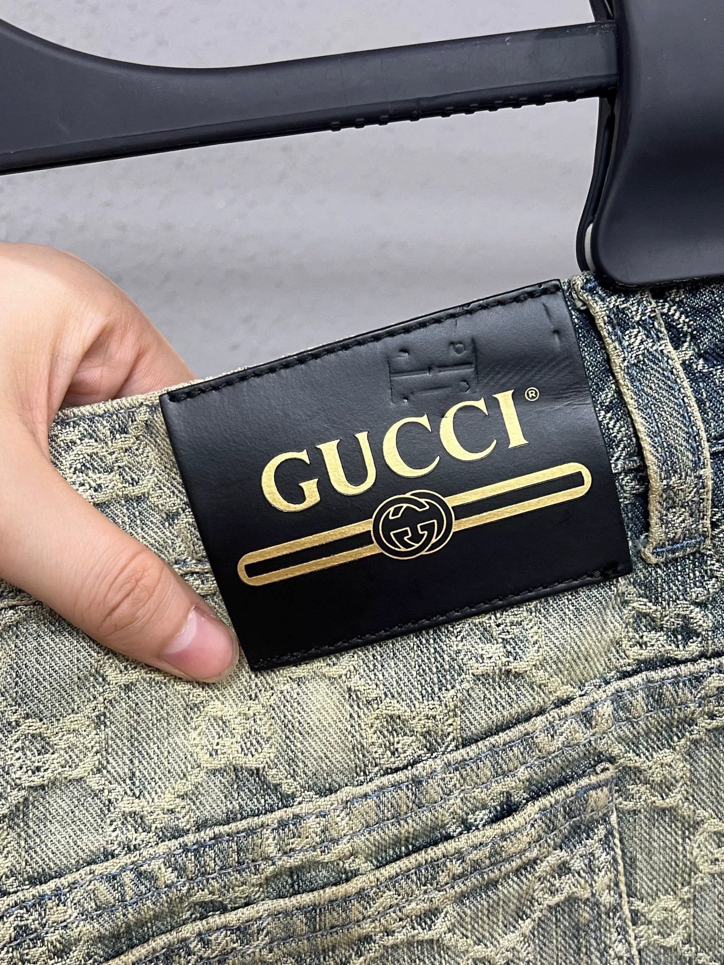 Gucci gucci distressed denim mini skirt with rhinestones Size 42" / US 20 - 4 Thumbnail