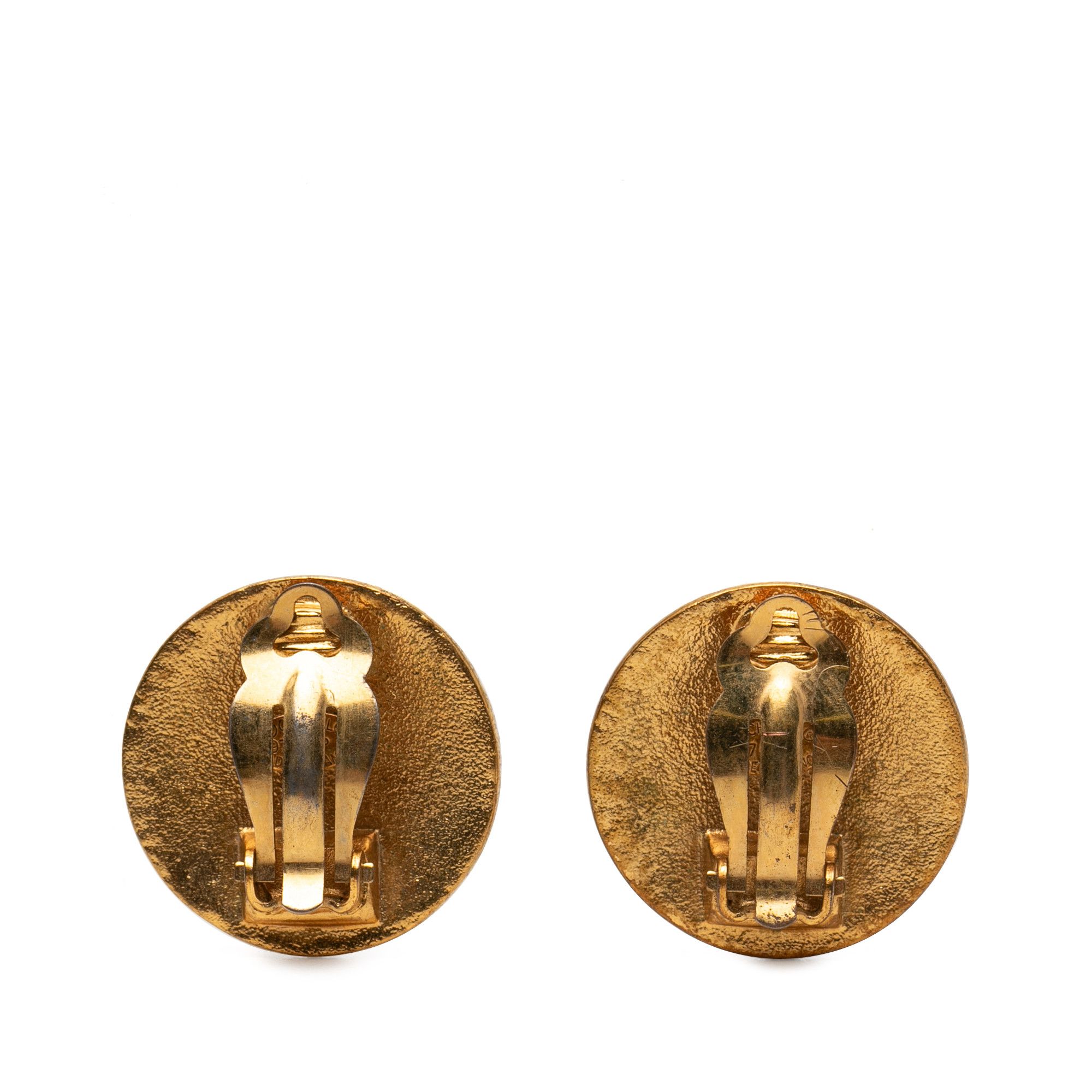 Chanel Chanel CC Gold Plated Round Clip On Earrings Size ONE SIZE - 2 Thumbnail