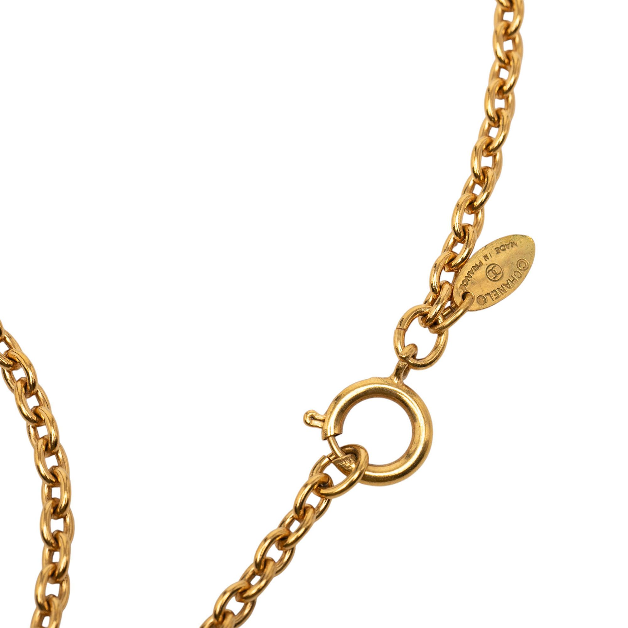Chanel Chanel Gold Plated Quilted CC Pendant Necklace Size ONE SIZE - 4 Thumbnail