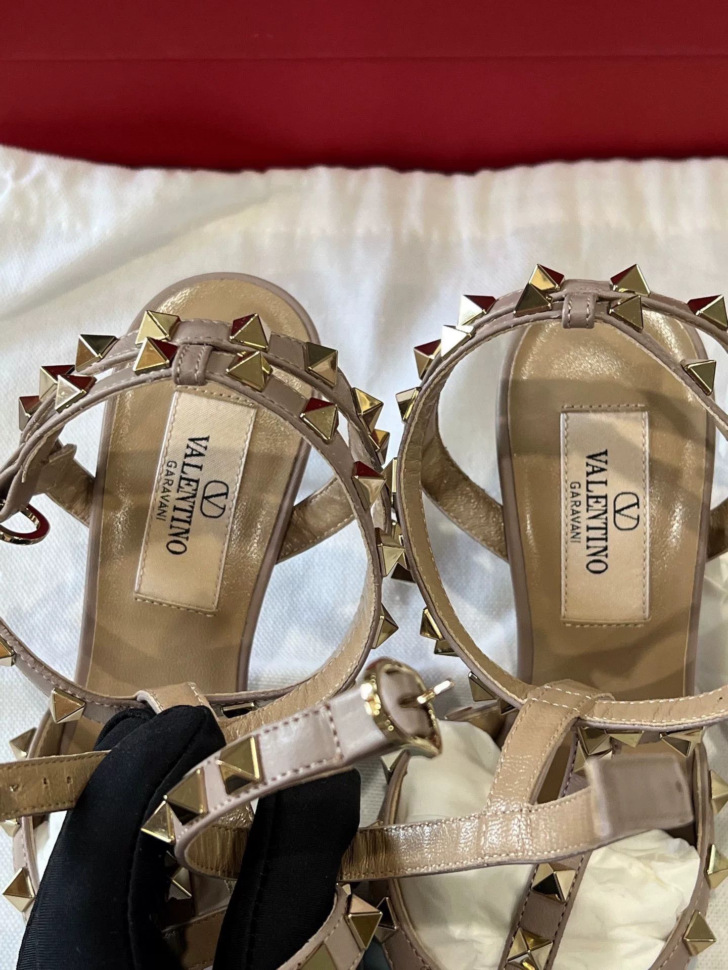 valentino blue leather high heel sandals