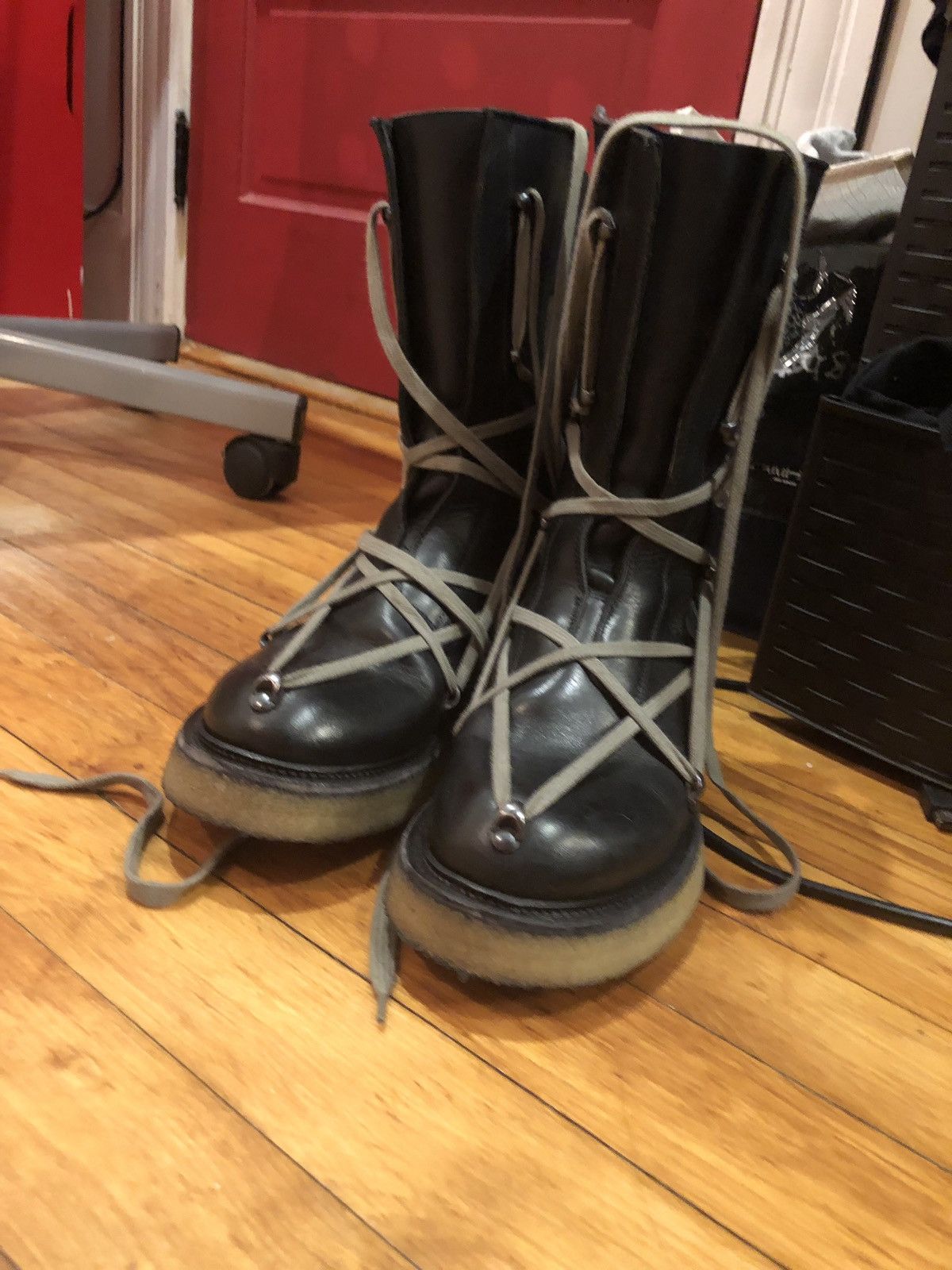 Rick Owens rick Owens glitter Pentagram Lace Up Creeper Boots Grailed