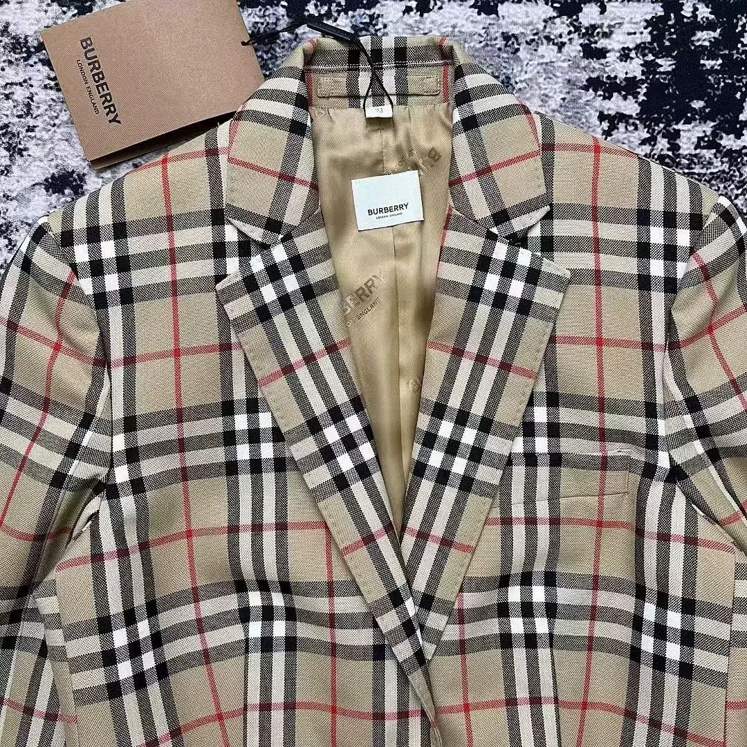 Burberry burberry khaki checked wool blazer Size XS / US 0-2 / IT 36-38 - 2 Thumbnail