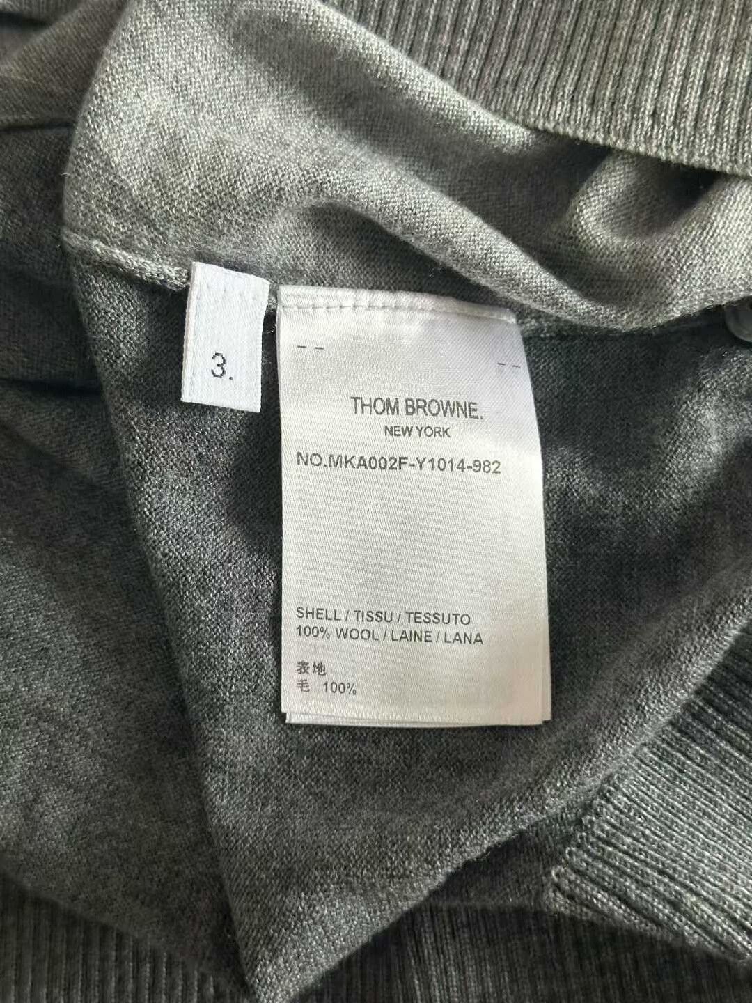 Thom Browne thom browne gray and white color-blocked sweater Size US M / EU 48-50 / 2 - 4 Thumbnail