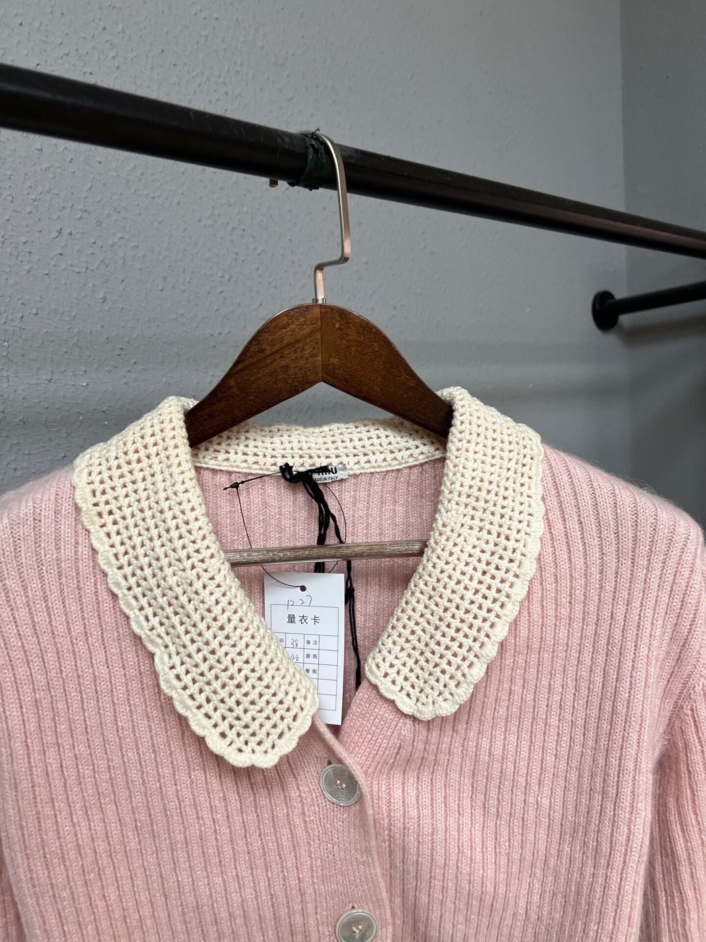 Miu Miu pink puff sleeve cardigan by Miu Miu Size S / US 4 / IT 40 - 3 Thumbnail