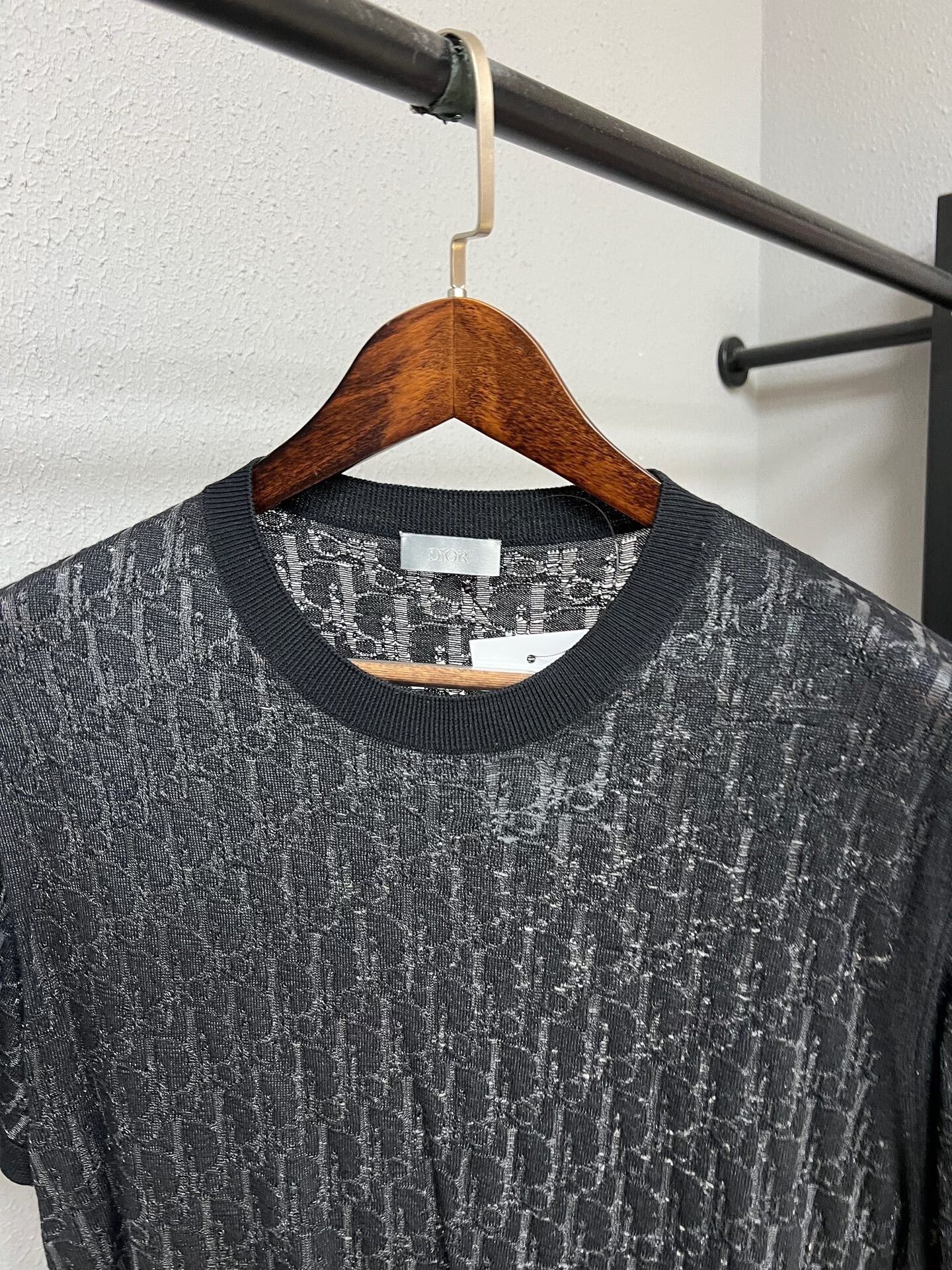 Dior dior black sheer wool short sleeve top Size US L / EU 52-54 / 3 - 3 Thumbnail