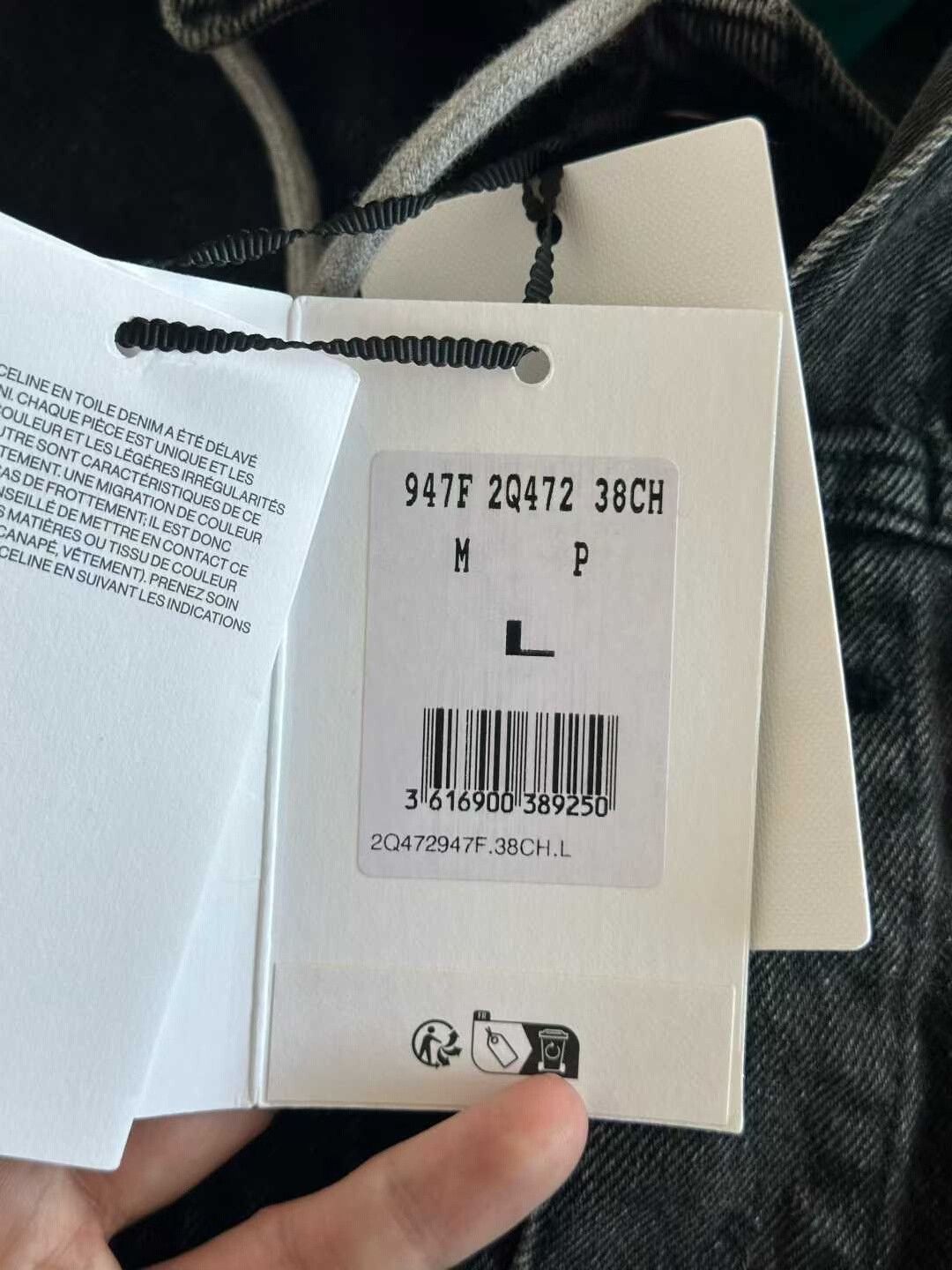Celine celine gray and black denim jacket with hoodie Size US L / EU 52-54 / 3 - 3 Thumbnail