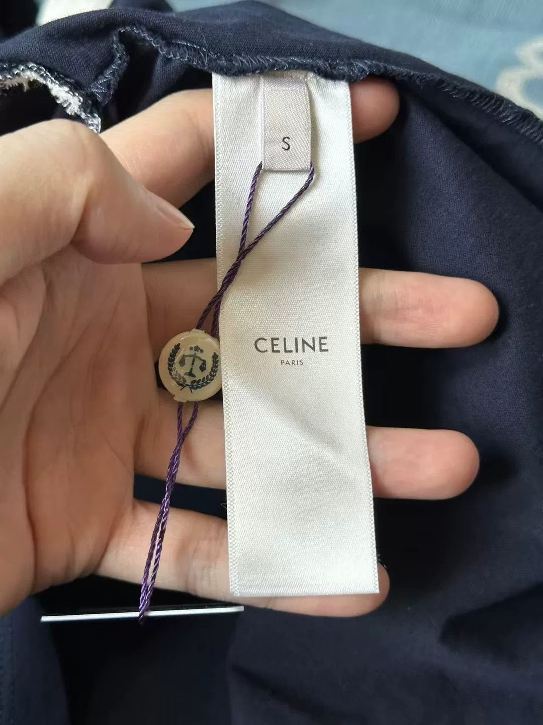 Celine celine blue and white short sleeve top Size XS / US 0-2 / IT 36-38 - 4 Thumbnail