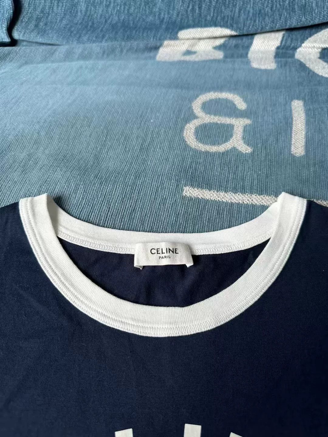 Celine celine blue and white short sleeve top Size XS / US 0-2 / IT 36-38 - 2 Thumbnail