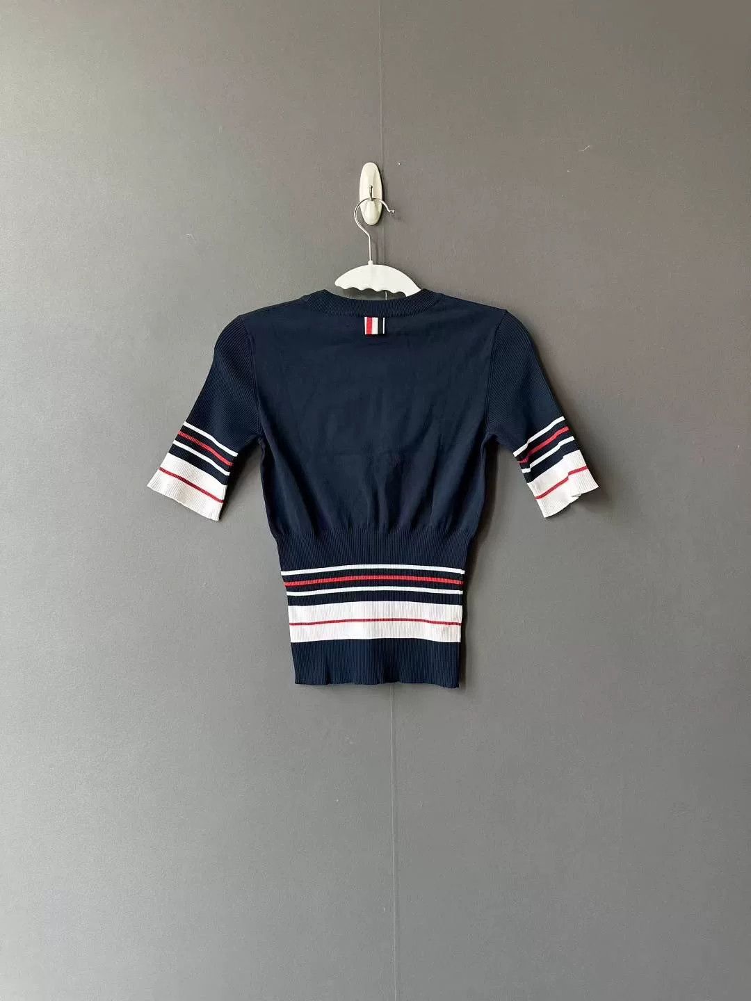 Thom Browne thom browne navy striped knit short sleeve Size US S / EU 44-46 / 1 - 2 Thumbnail